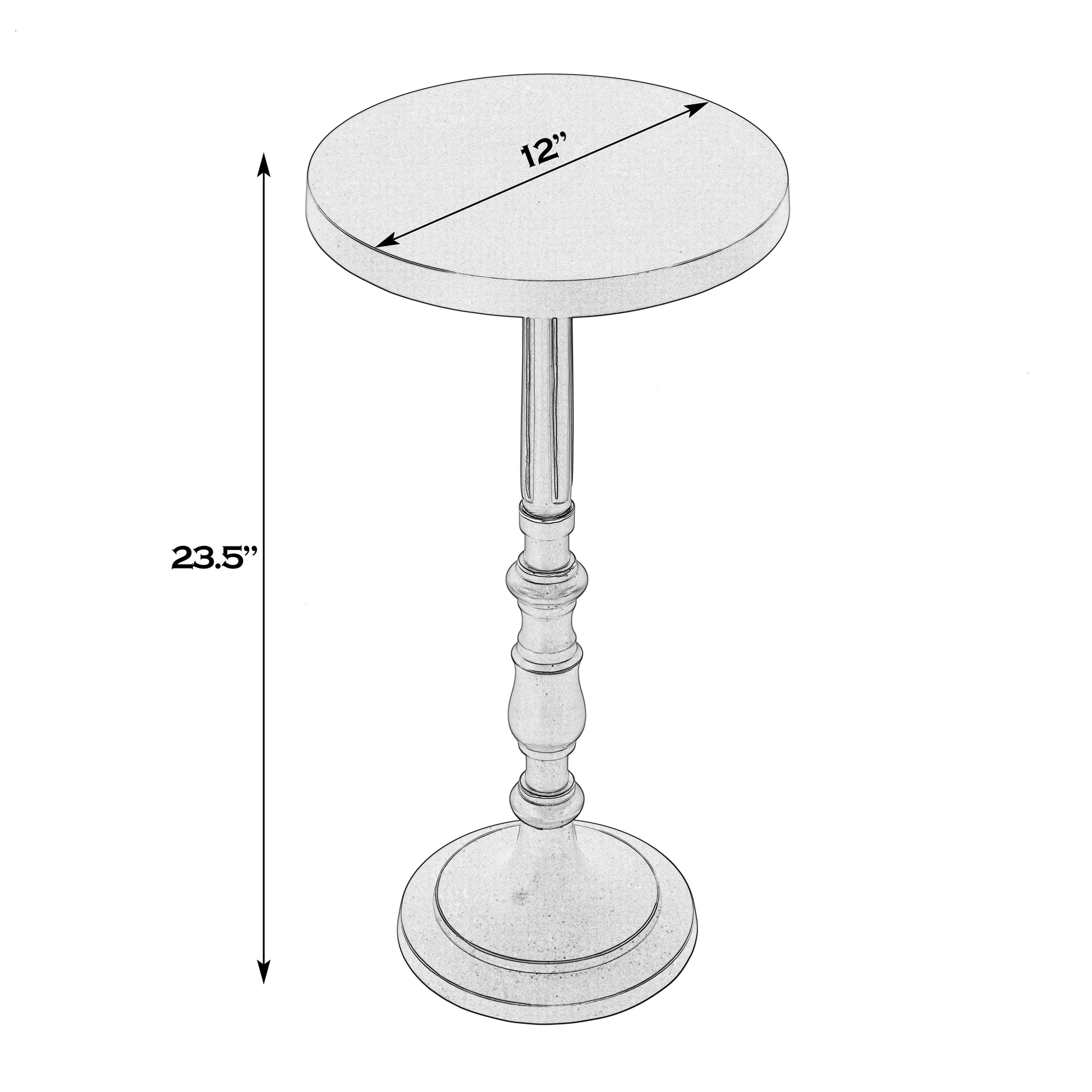 Butler Specialty Company Heidi 12 in. W Round All Metal Pedestal Base End Table, Bronze