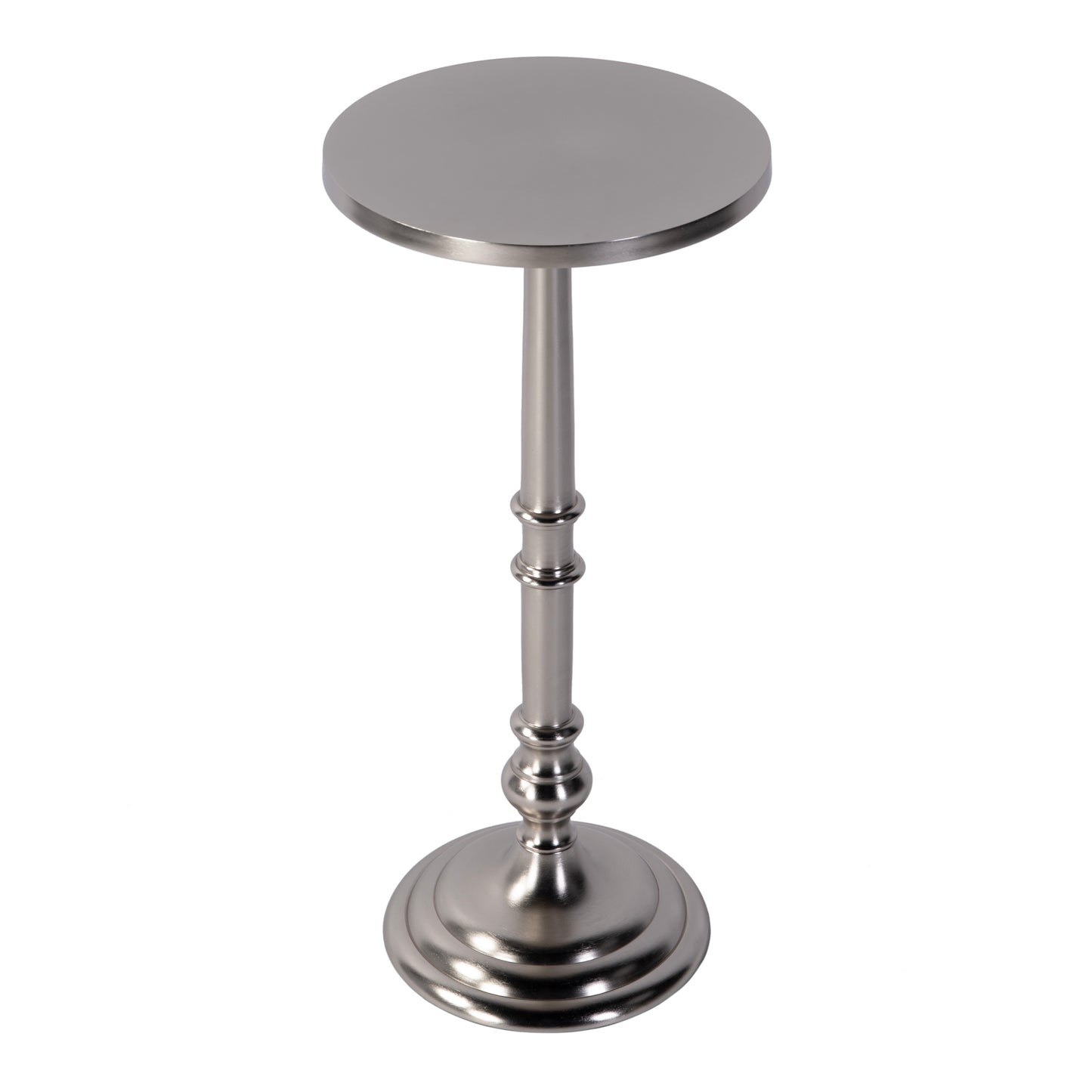 Butler Specialty Company Garland 10 in. W Round All Metal Pedestal Base End Table, Silver
