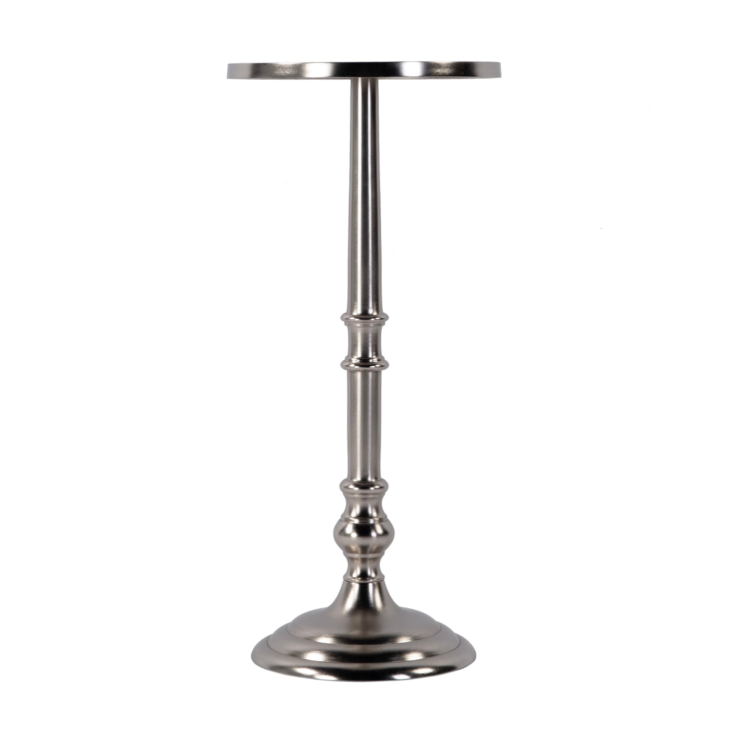Butler Specialty Company Garland 10 in. W Round All Metal Pedestal Base End Table, Silver