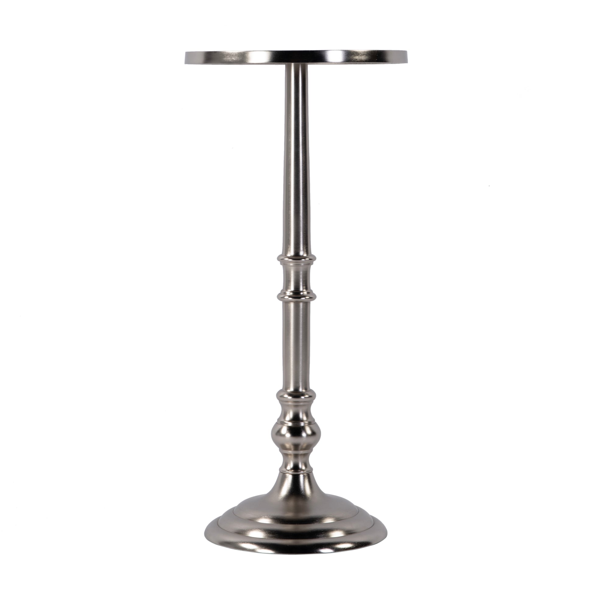 Butler Specialty Company Garland 10 in. W Round All Metal Pedestal Base End Table, Silver