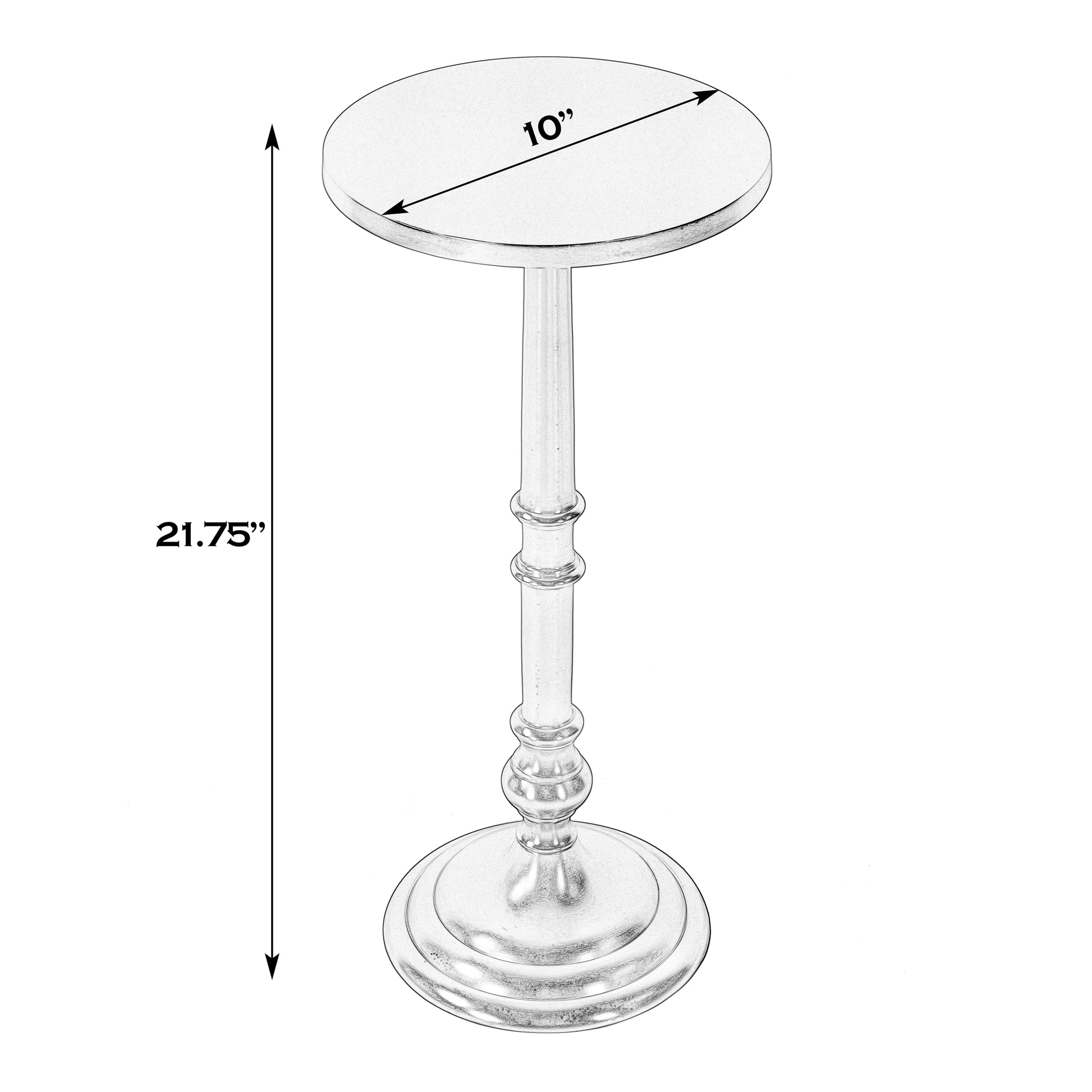 Butler Specialty Company Garland 10 in. W Round All Metal Pedestal Base End Table, Silver