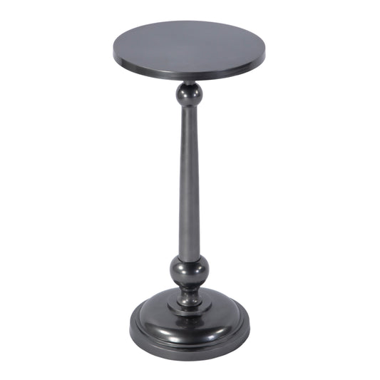 Butler Specialty Company Sterling 10 in. W Round All Metal Pedestal Base End Table, Silver