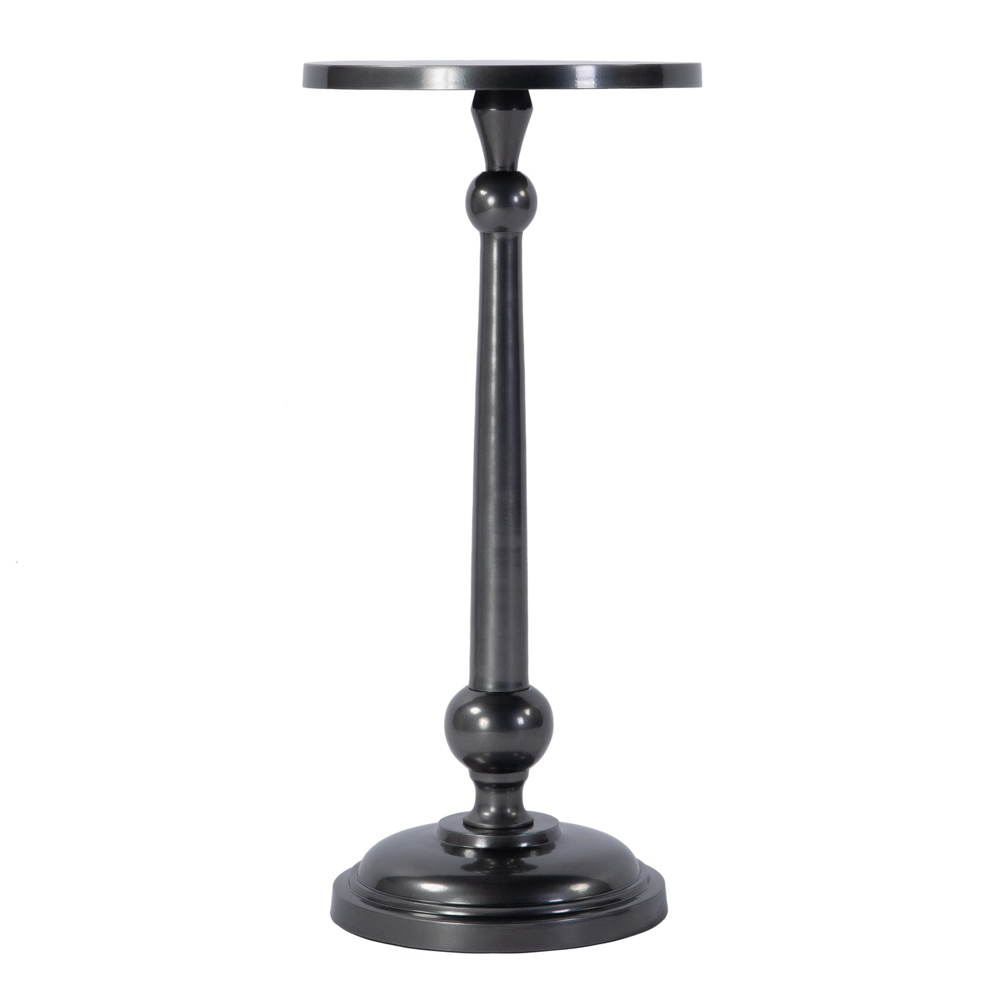 Butler Specialty Company Sterling 10 in. W Round All Metal Pedestal Base End Table, Silver