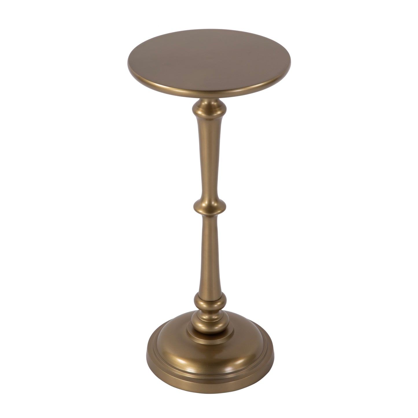 Butler Specialty Company Alisa 10 in. W Round All Metal Pedestal Base End Table, Antique Gold