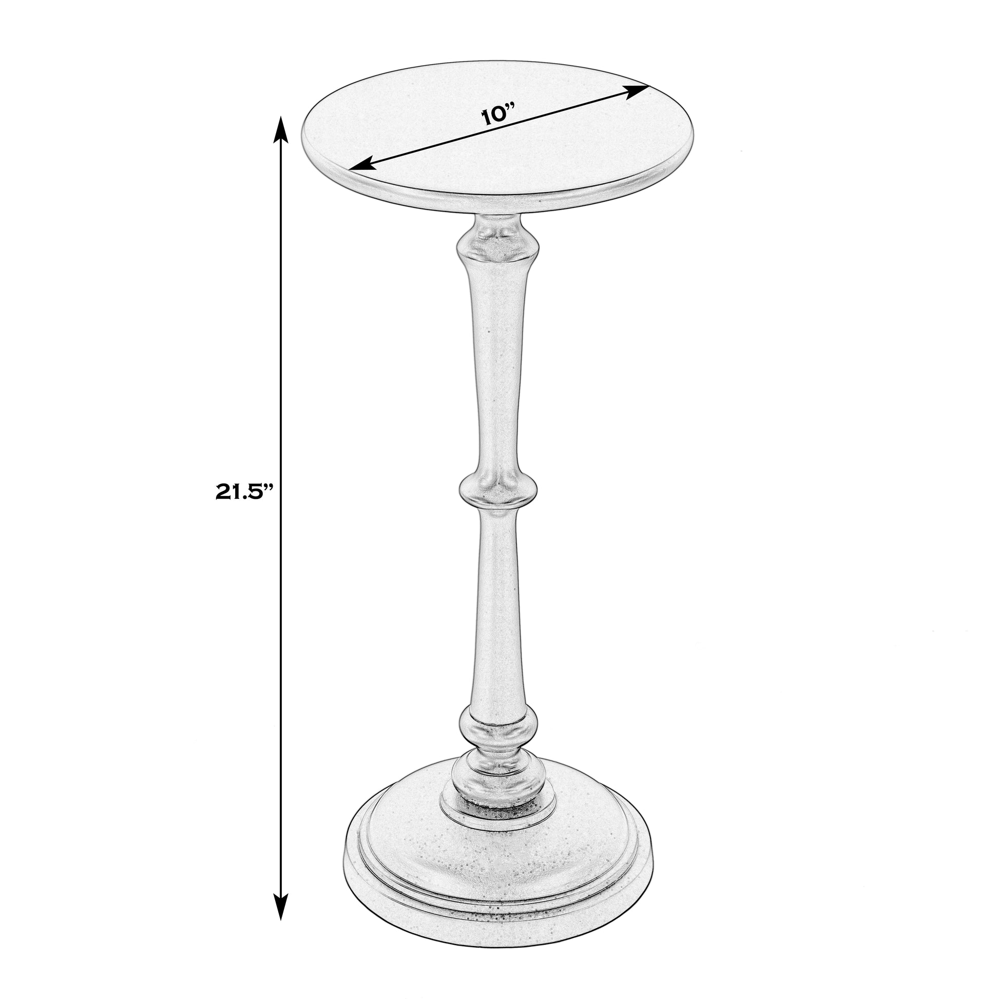 Butler Specialty Company Alisa 10 in. W Round All Metal Pedestal Base End Table, Bronze