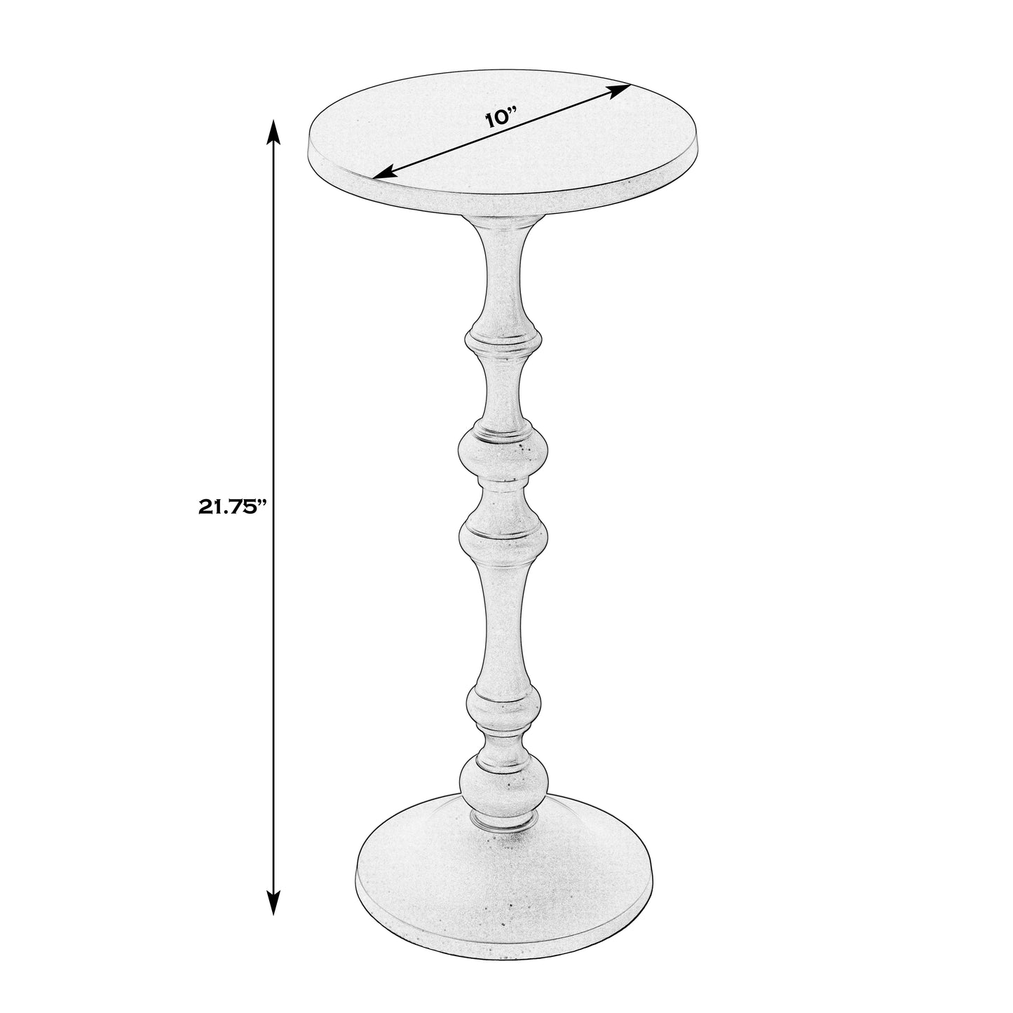 Butler Specialty Company Passeo 10 in. W Round All Metal Pedestal Base End Table, Gold