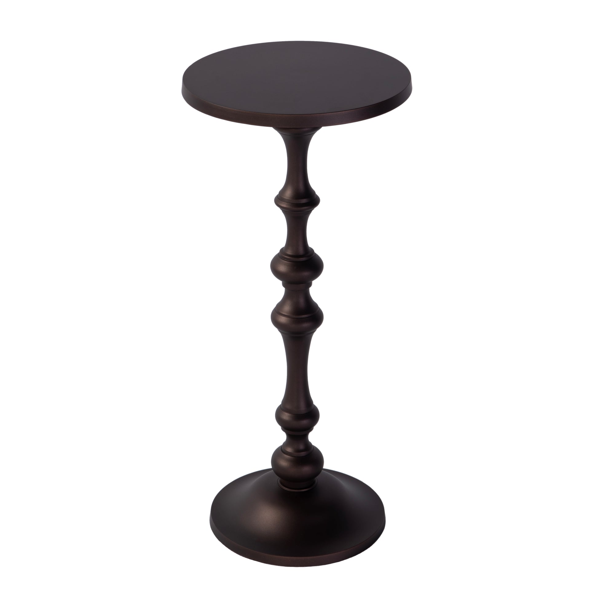 Butler Specialty Company Passeo 10 in. W Round All Metal Pedestal Base End Table, Bronze