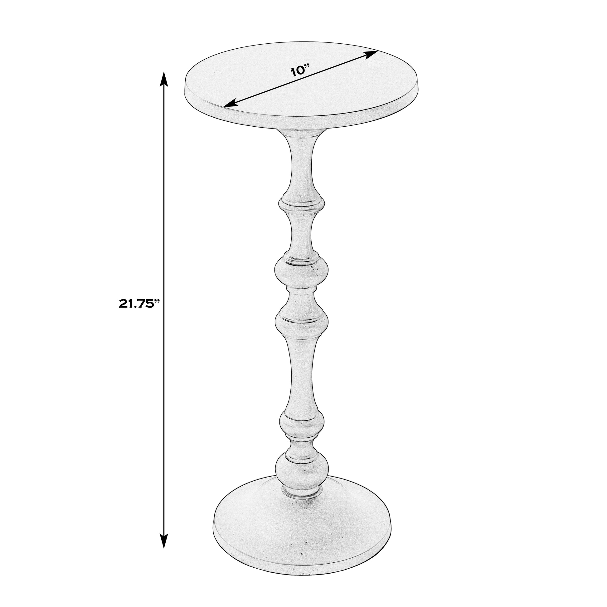 Butler Specialty Company Passeo 10 in. W Round All Metal Pedestal Base End Table, Bronze