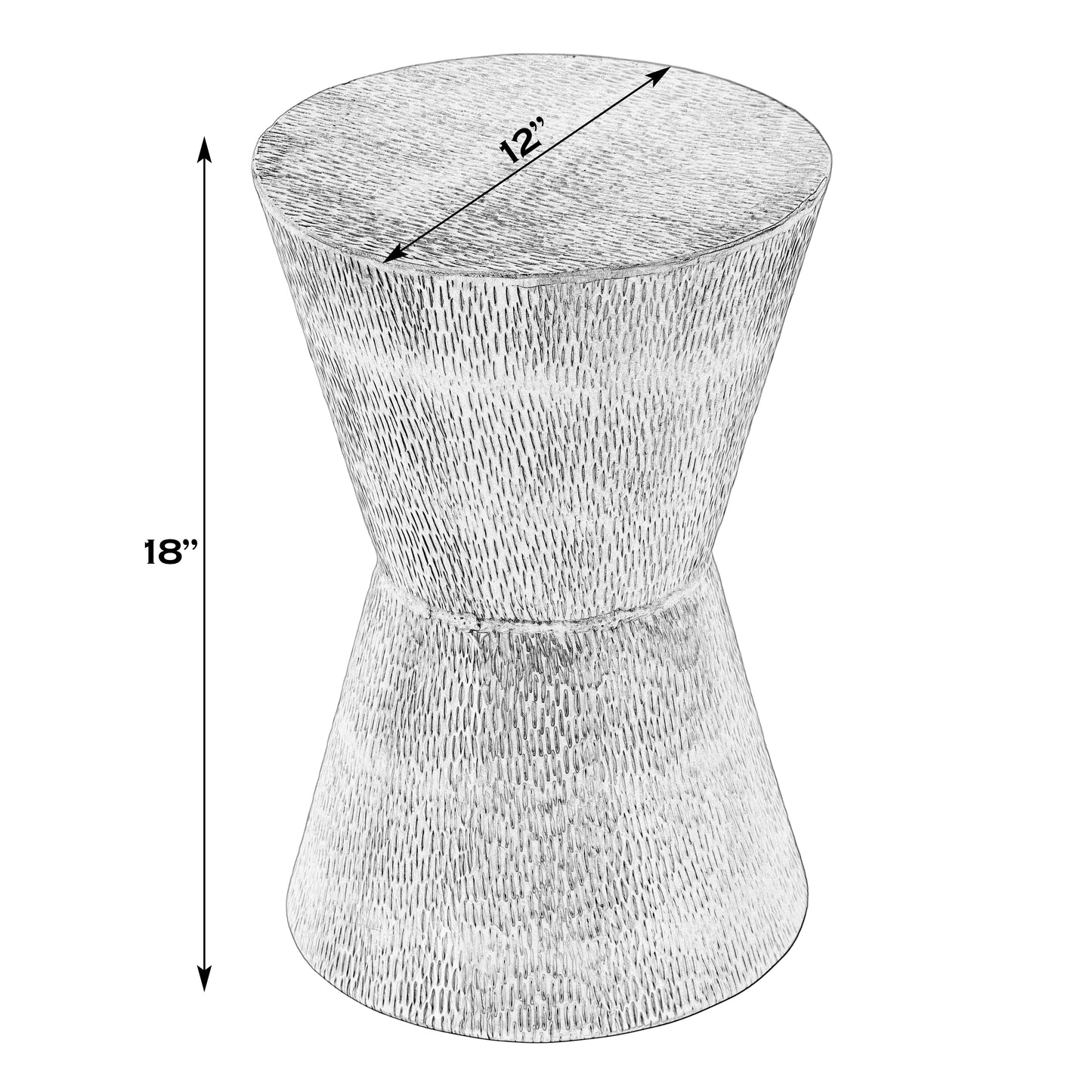 Butler Specialty Company Flen 12 in. W Round Aluminum Modern End Table, Silver