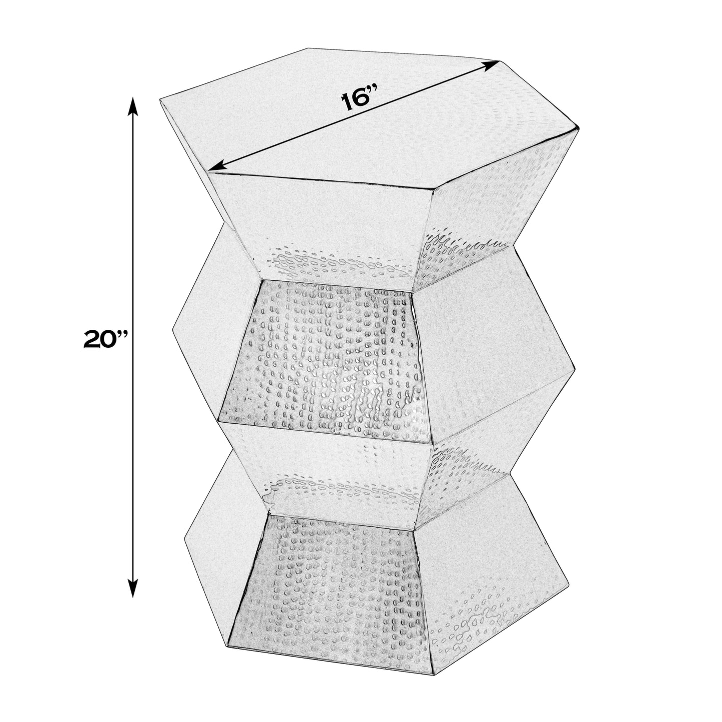 Butler Specialty Company Renzo 16 in. W Stainless Steel Modern End Table, Silver