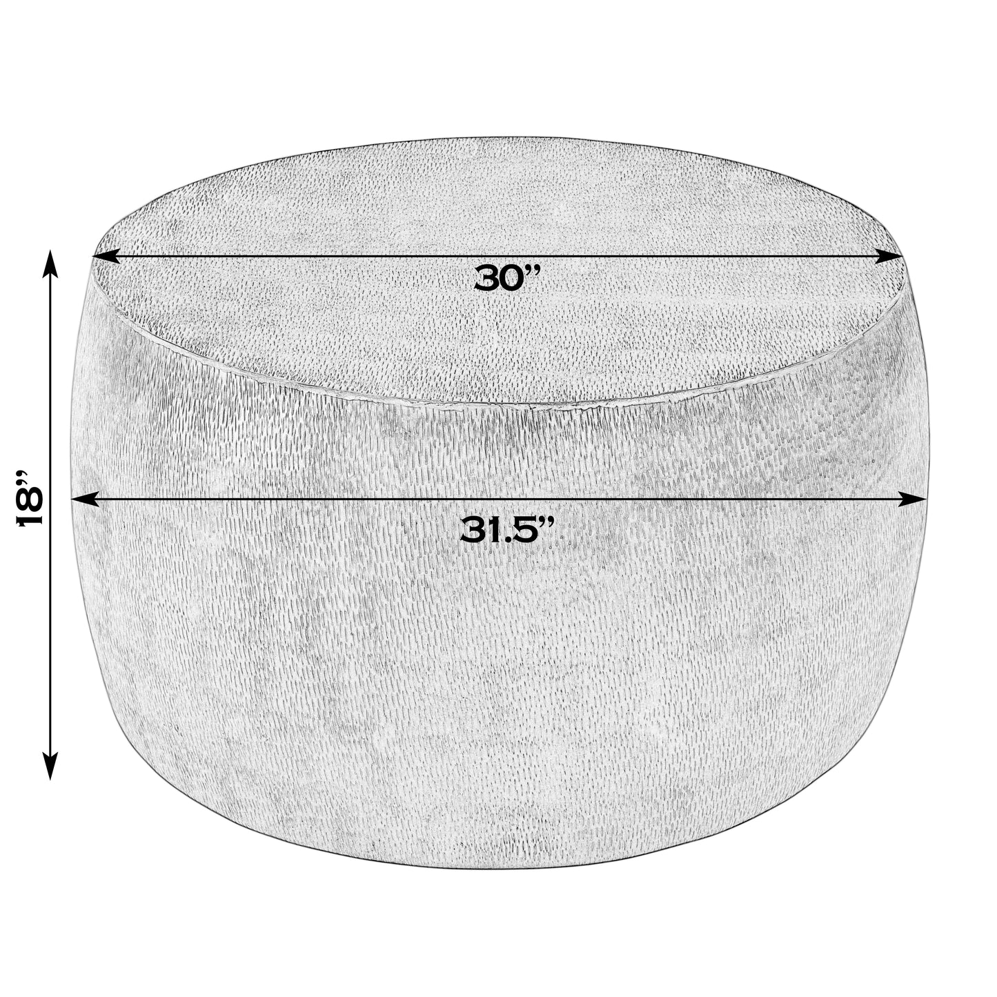 Butler Specialty Company Sahara 31.5 in. W Round Stainless Steel Coffee Table, Antique Gold