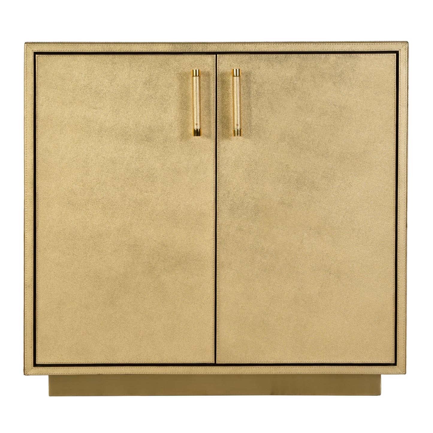 Butler Specialty Company Francois 32 in. W Rectangular Wood and Leather 2 Door Accent Cabinet, Gold
