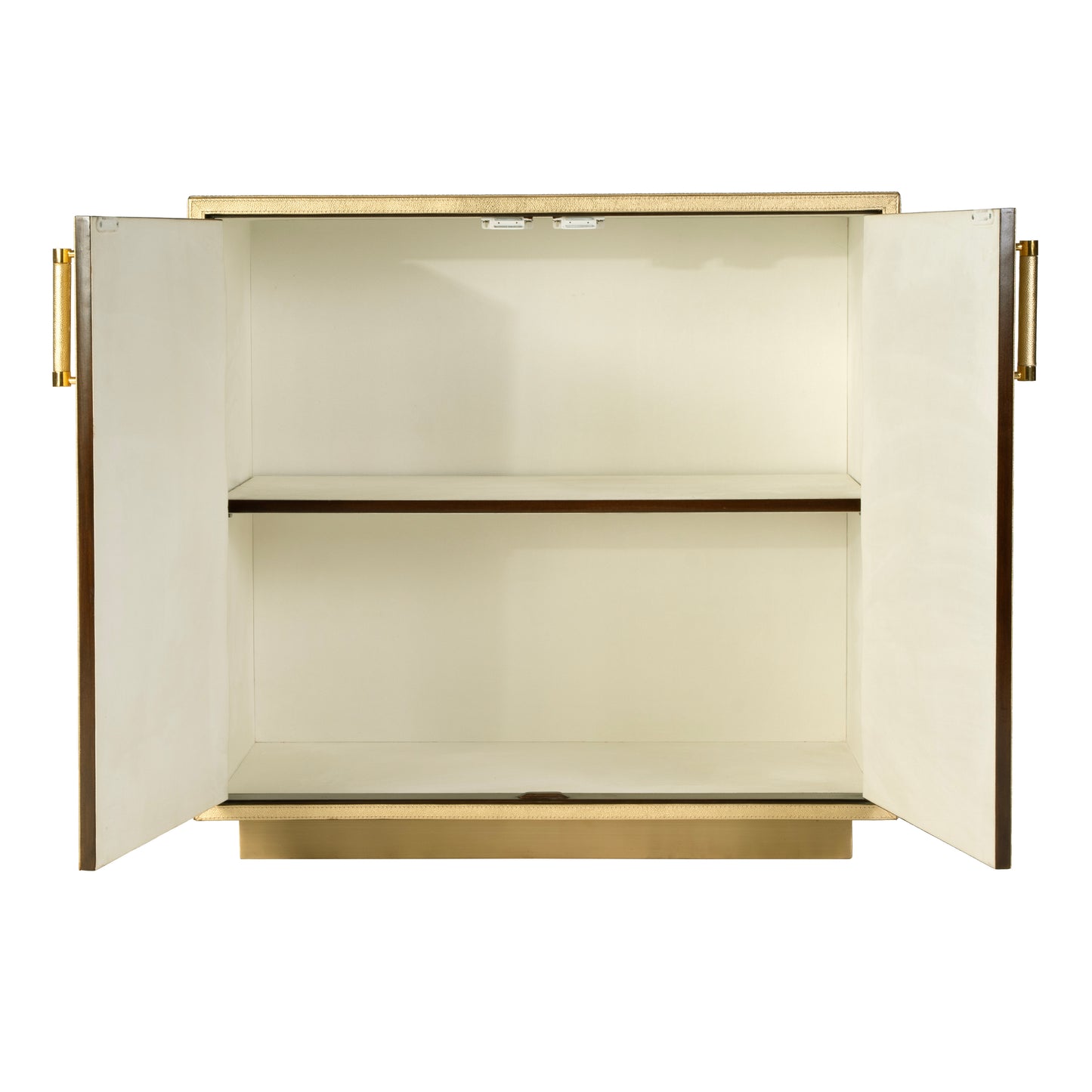 Butler Specialty Company Francois 32 in. W Rectangular Wood and Leather 2 Door Accent Cabinet, Gold