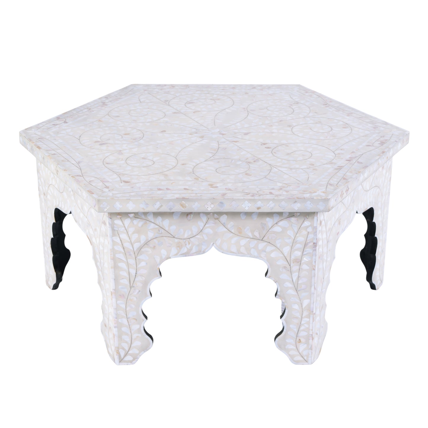 Butler Specialty Company Marjorie 40.5 in. W Hexagon Mother of Pearl Coffee Table, White