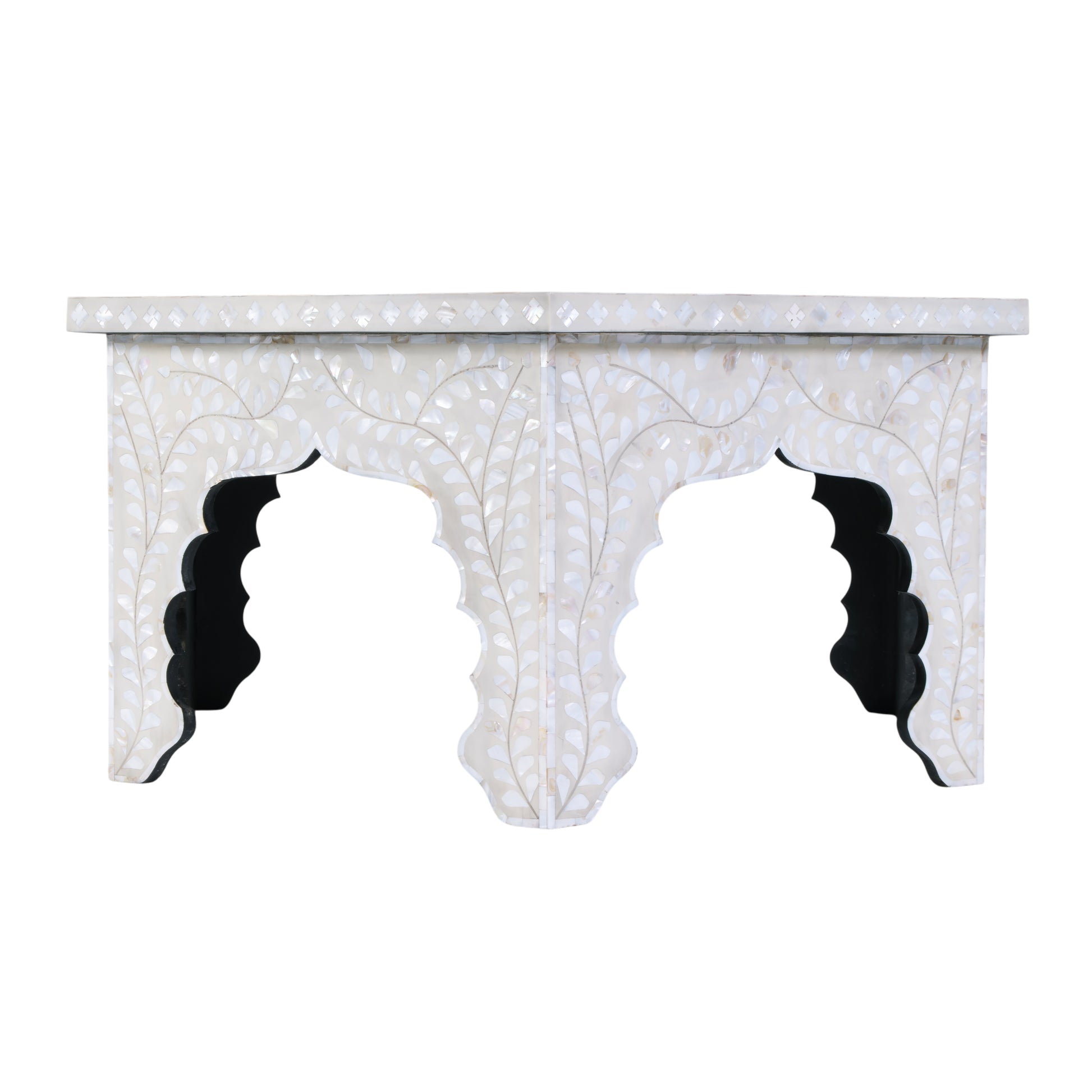 Butler Specialty Company Marjorie 40.5 in. W Hexagon Mother of Pearl Coffee Table, White