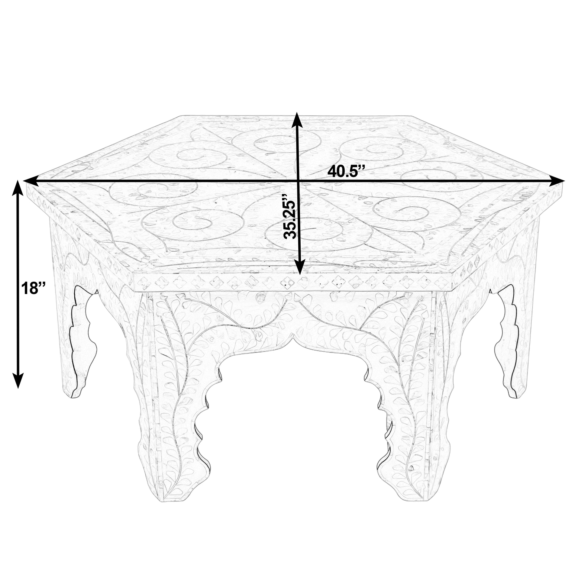 Butler Specialty Company Marjorie 40.5 in. W Hexagon Mother of Pearl Coffee Table, White