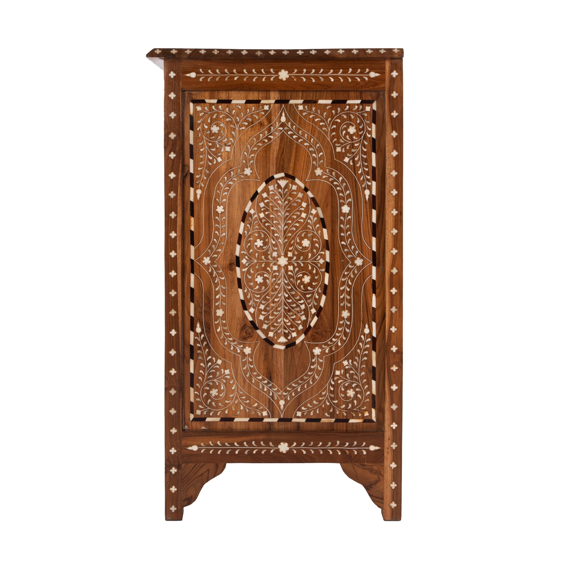Butler Specialty Company Rashmi 40 in. W Rectangular Teak & Bone In-Lay 4 Drawer Accent Chest, Brown