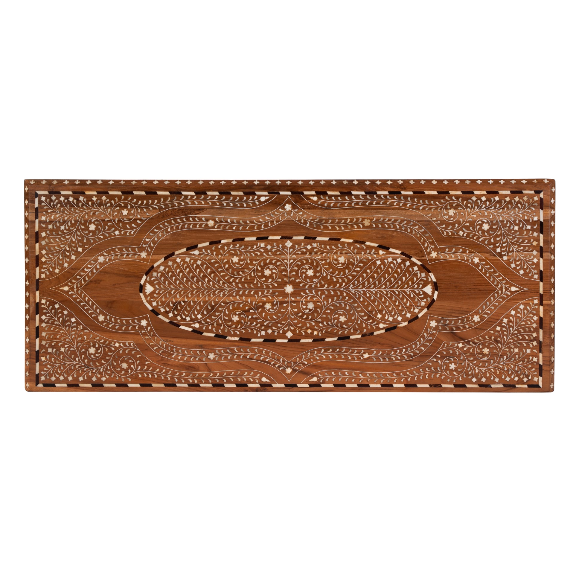 Butler Specialty Company Rashmi 40 in. W Rectangular Teak & Bone In-Lay 4 Drawer Accent Chest, Brown