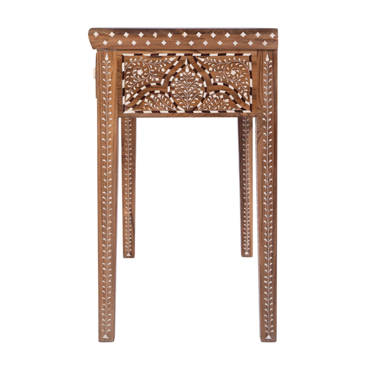 Butler Specialty Company Rashmi 36 in. W Rectangular Teak & Bone 2 Drawer Console Table, Brown