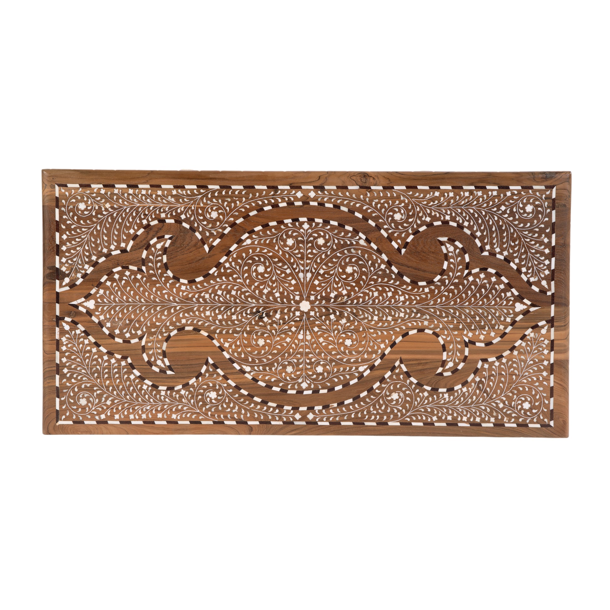 Butler Specialty Company Rashmi 36 in. W Rectangular Teak & Bone 2 Drawer Console Table, Brown