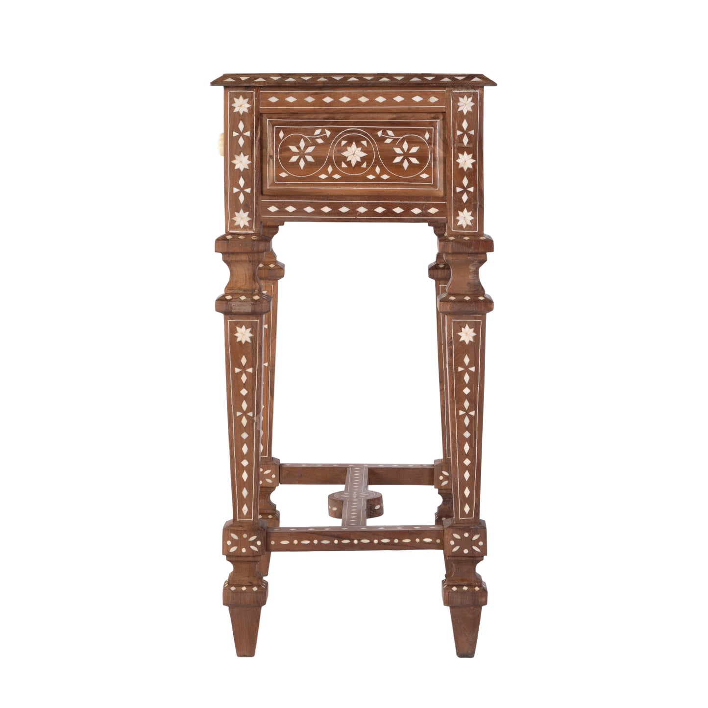 Butler Specialty Company Rashmi 21 in. W Rectangular Teak & Bone 1 Drawer End Table, Brown