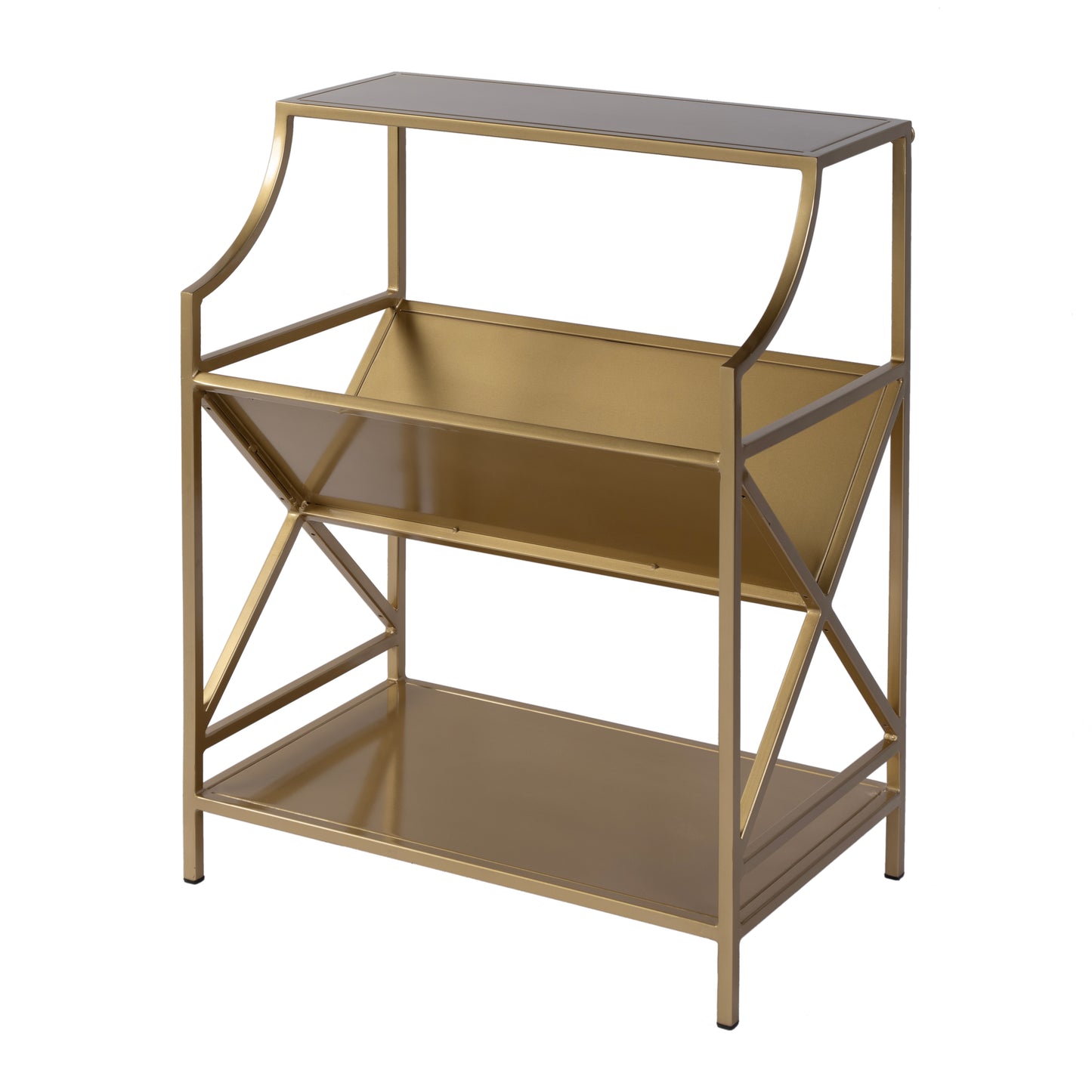 Butler Specialty Company Franklin 24 in. W x 31.5 in. H Rectangular Iron 2 Tier Bookshelf, Gold