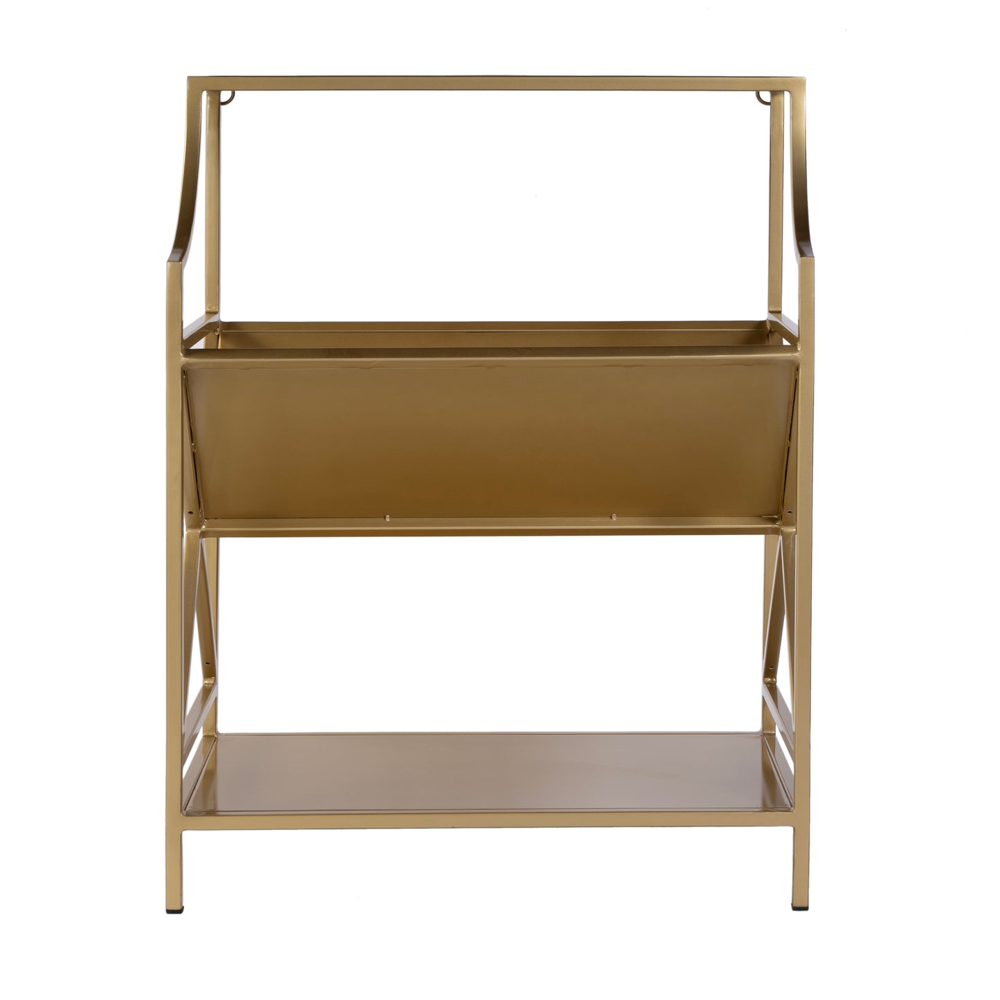 Butler Specialty Company Franklin 24 in. W x 31.5 in. H Rectangular Iron 2 Tier Bookshelf, Gold
