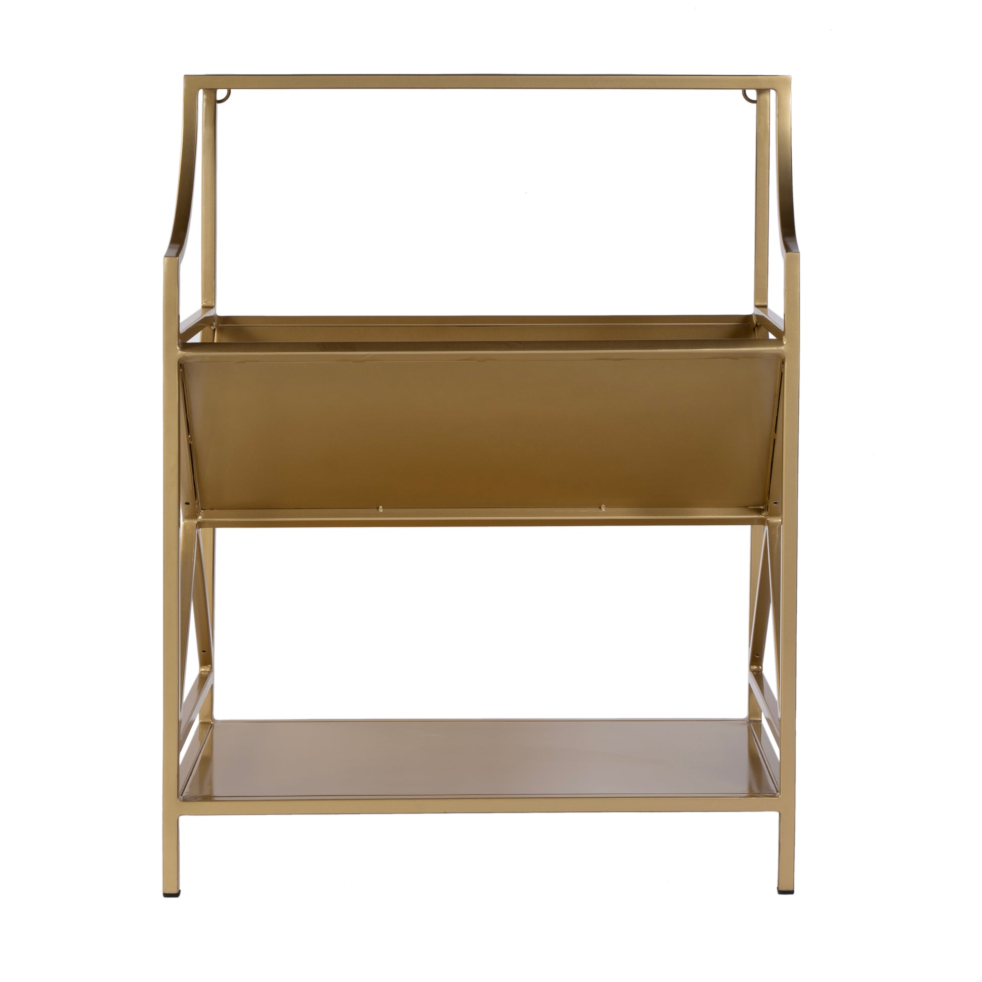 Butler Specialty Company Franklin 24 in. W x 31.5 in. H Rectangular Iron 2 Tier Bookshelf, Gold