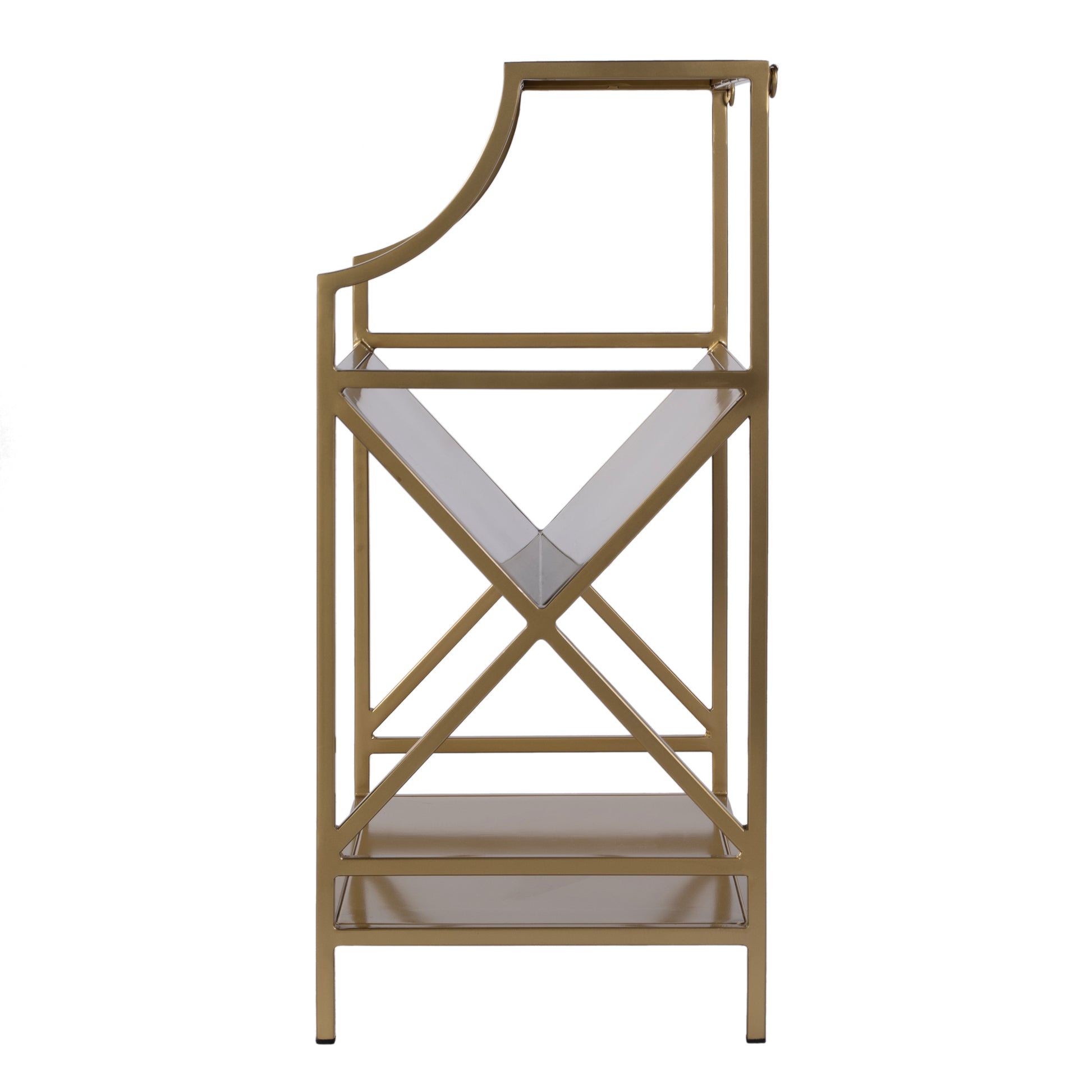 Butler Specialty Company Franklin 24 in. W x 31.5 in. H Rectangular Iron 2 Tier Bookshelf, Gold