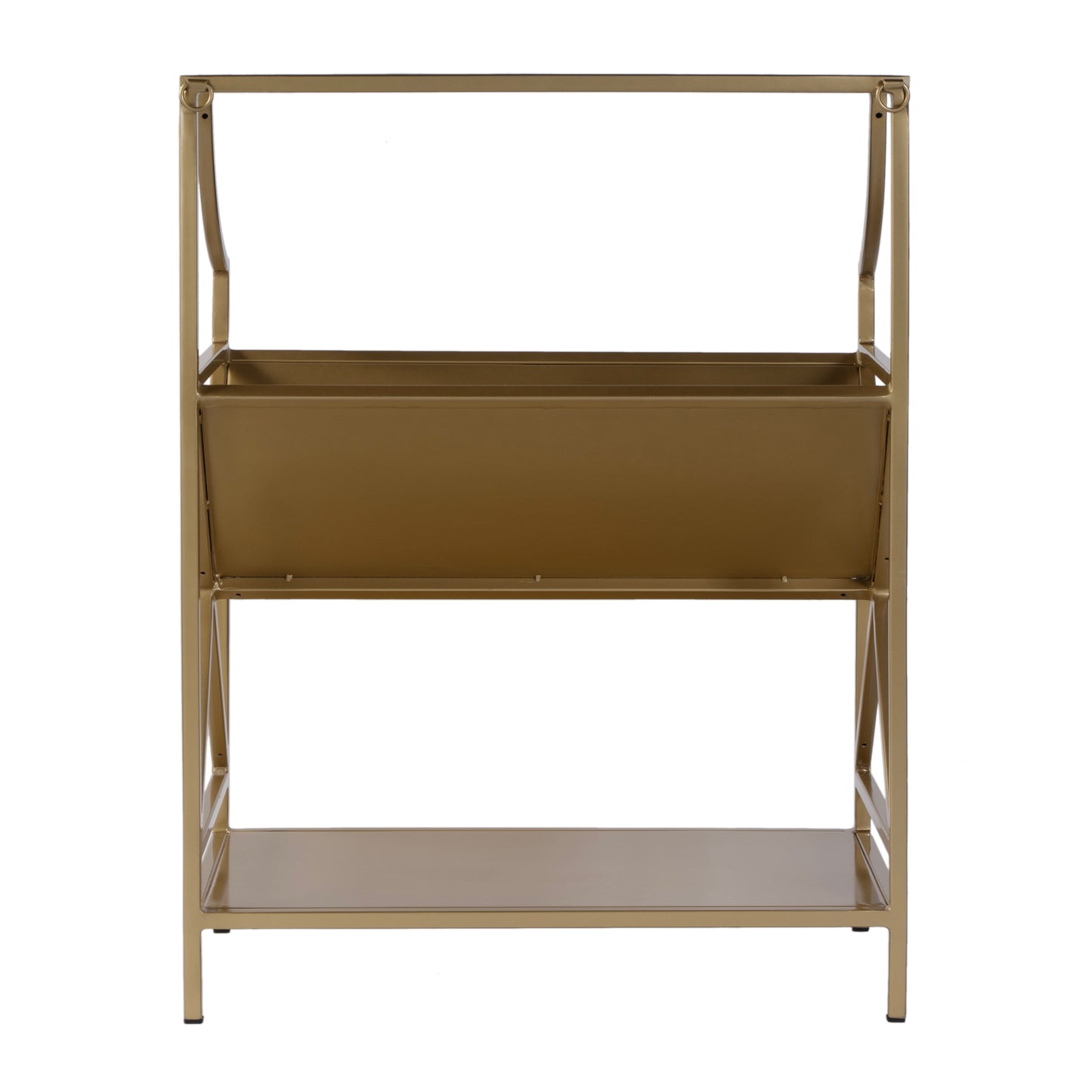 Butler Specialty Company Franklin 24 in. W x 31.5 in. H Rectangular Iron 2 Tier Bookshelf, Gold