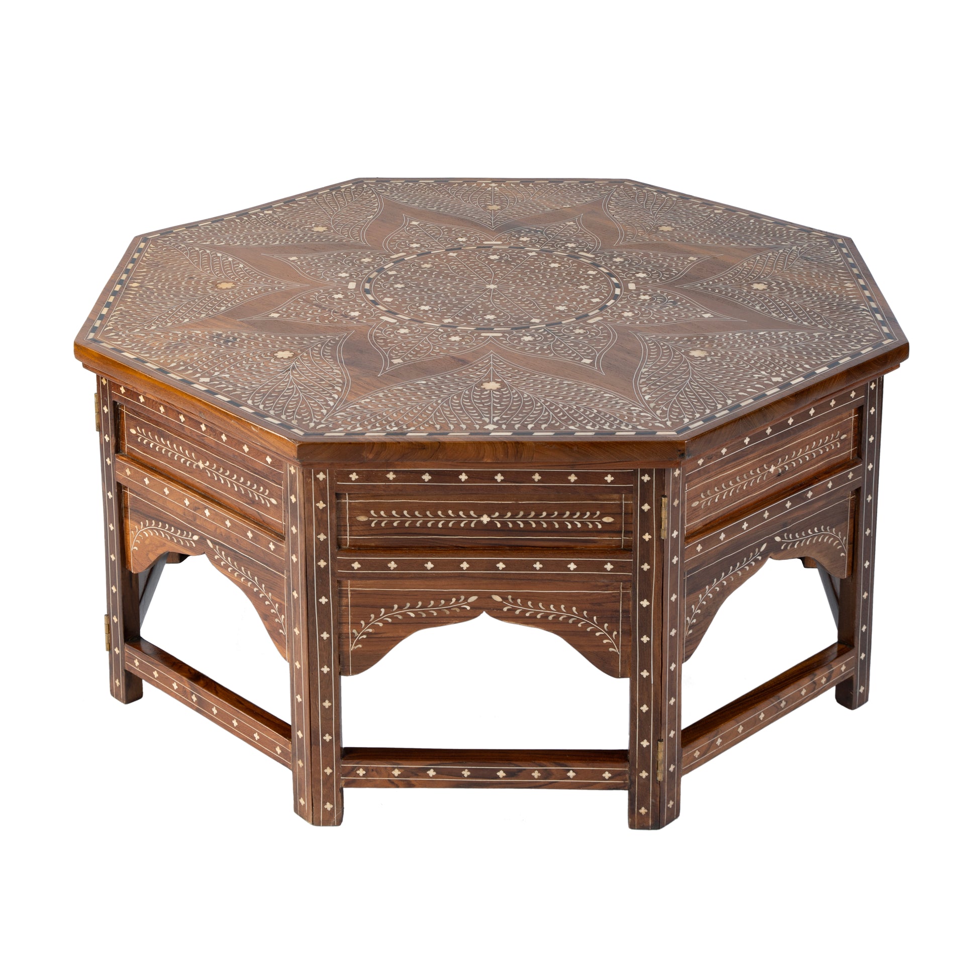 Butler Specialty Company Mandore 42 in. W Octagon Wood and Bone Coffee Table, Brown