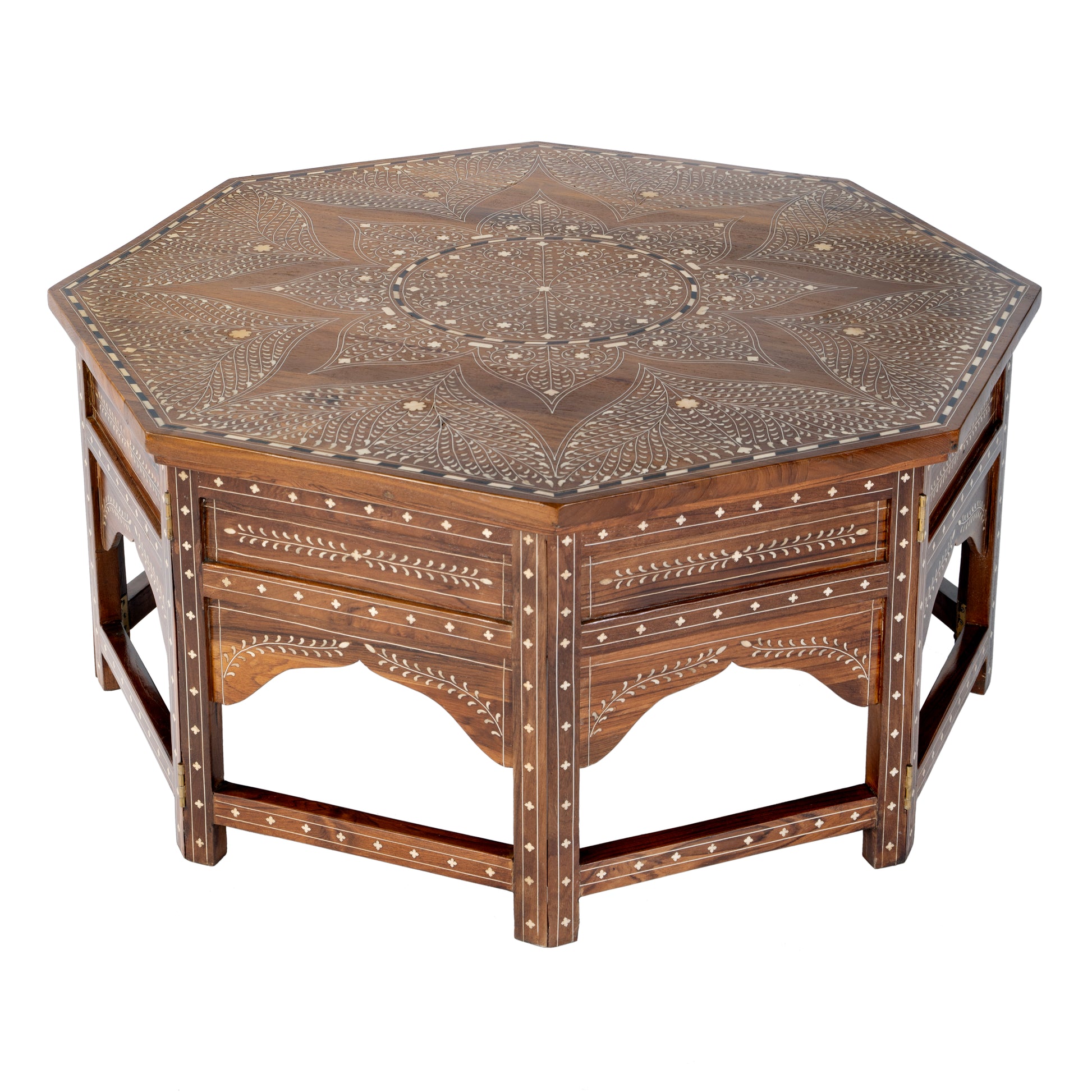 Butler Specialty Company Mandore 42 in. W Octagon Wood and Bone Coffee Table, Brown