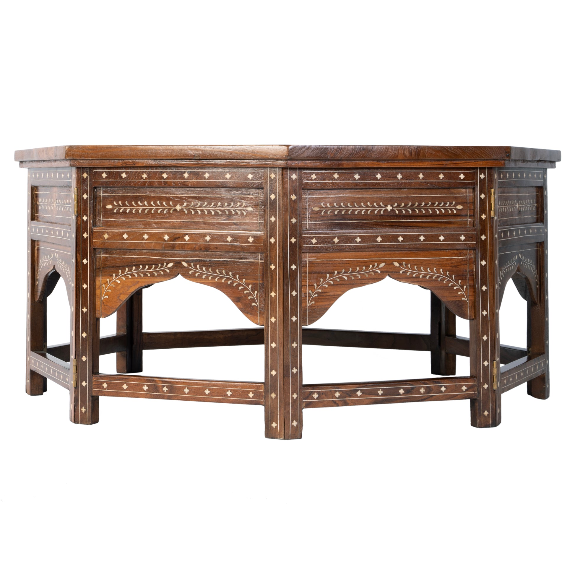 Butler Specialty Company Mandore 42 in. W Octagon Wood and Bone Coffee Table, Brown