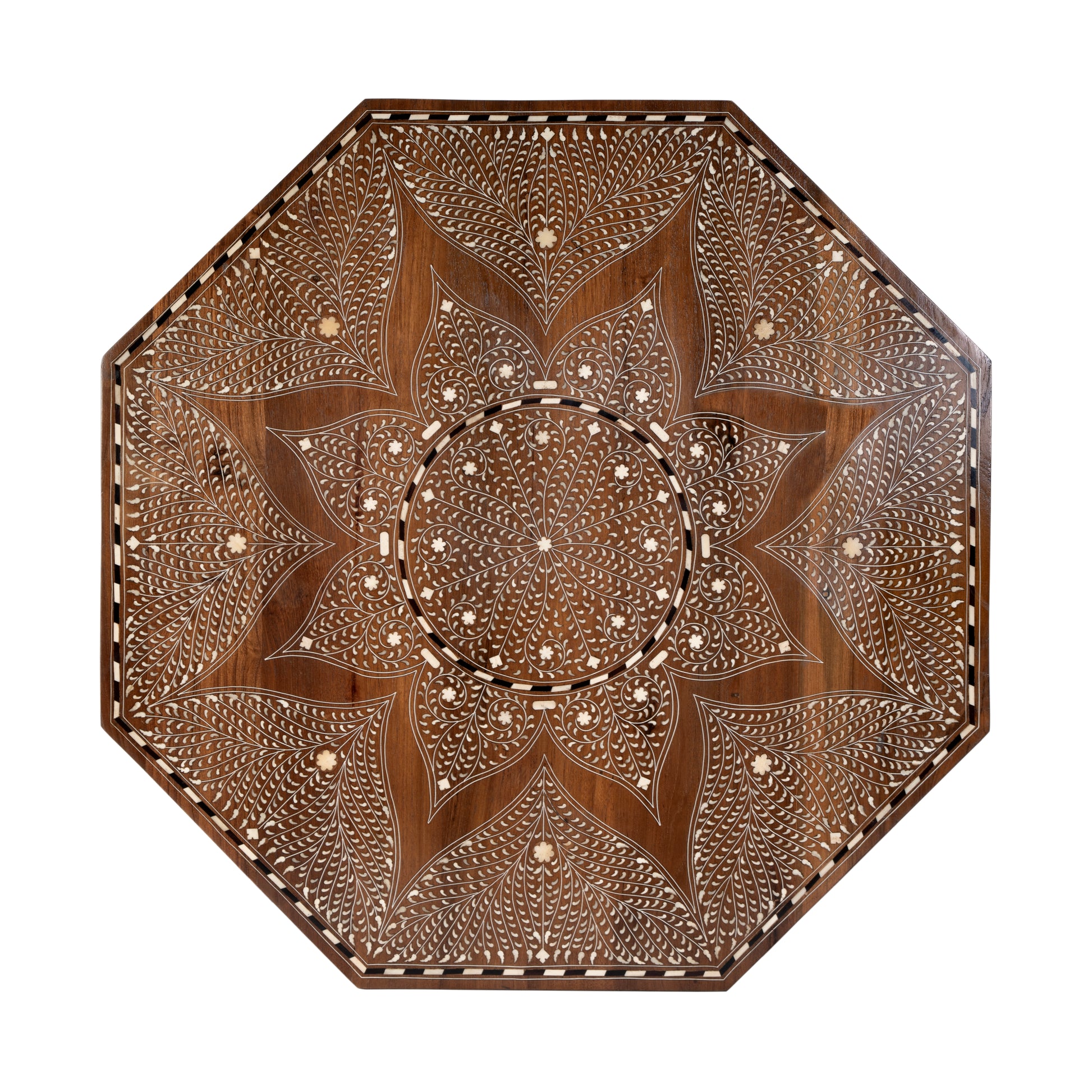 Butler Specialty Company Mandore 42 in. W Octagon Wood and Bone Coffee Table, Brown