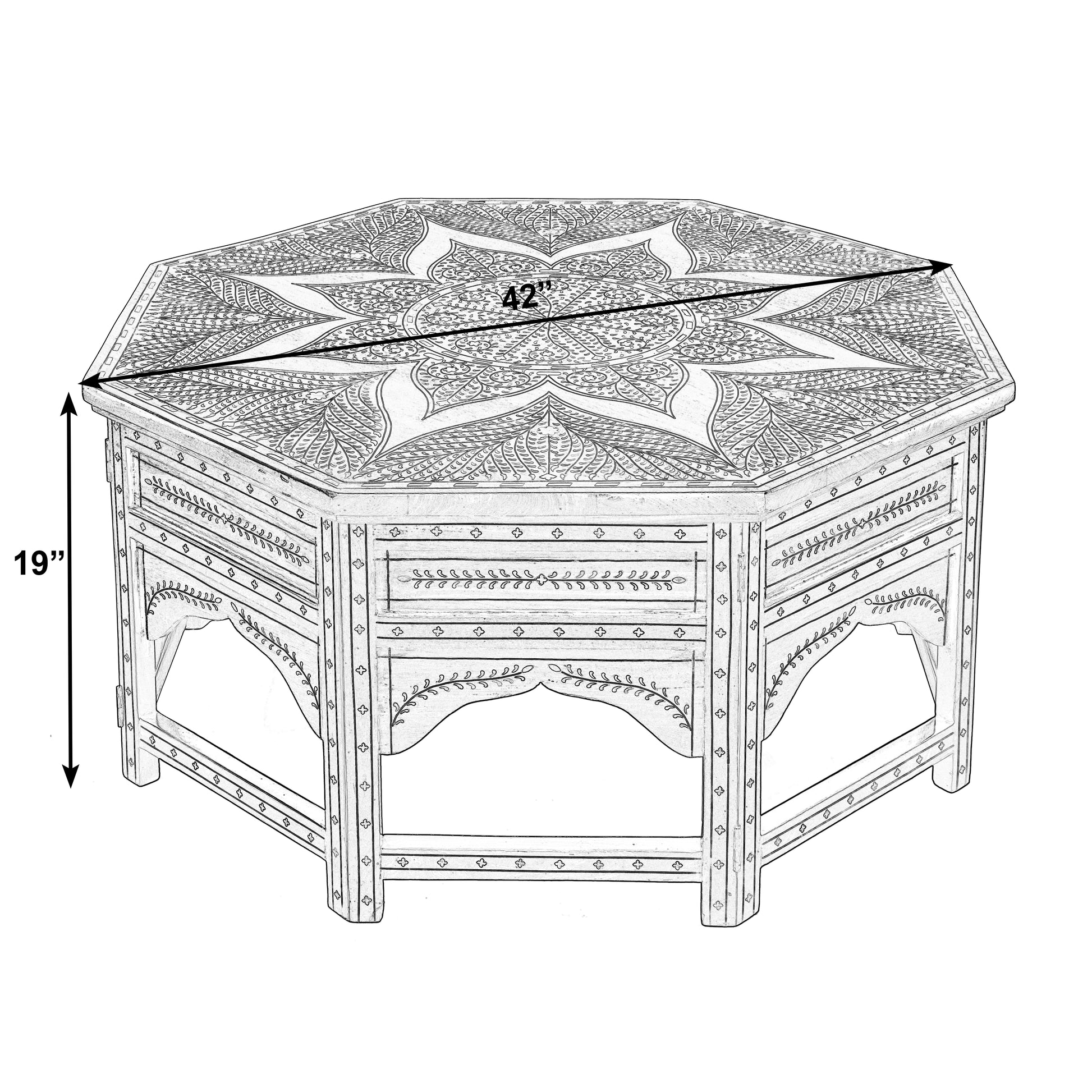 Butler Specialty Company Mandore 42 in. W Octagon Wood and Bone Coffee Table, Brown