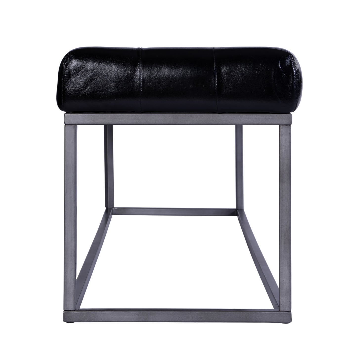 Butler Specialty Company Knox 54 in. W Rectangular Leather and Iron Accent Bench, Black