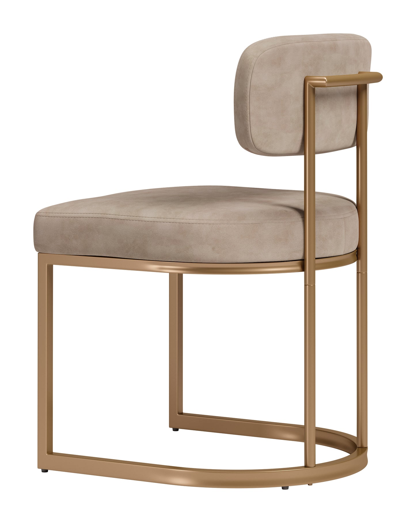 Velar Dining Chair (Set of 2) Beige & Bronze - 5