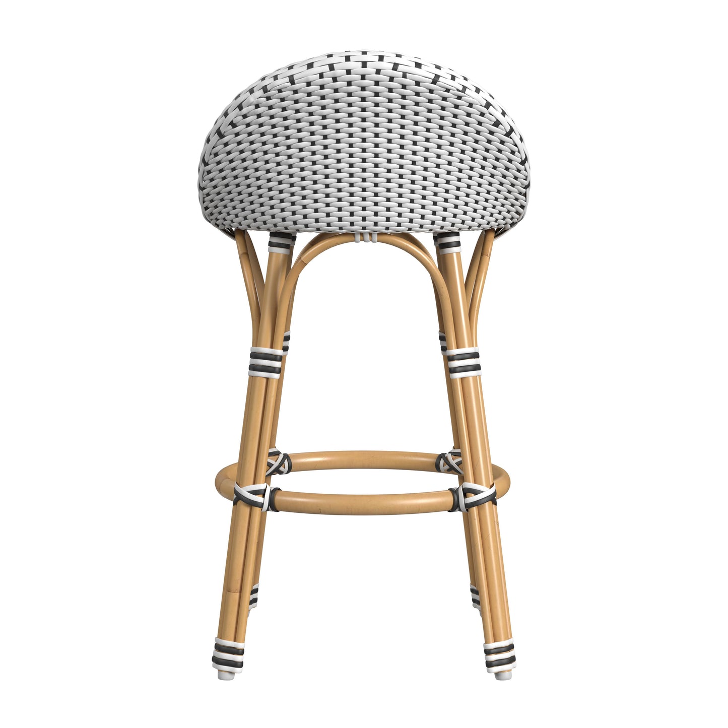 Butler Specialty Company Inez 24 in. Seat Height Rattan Low Back Counter Stool, Black