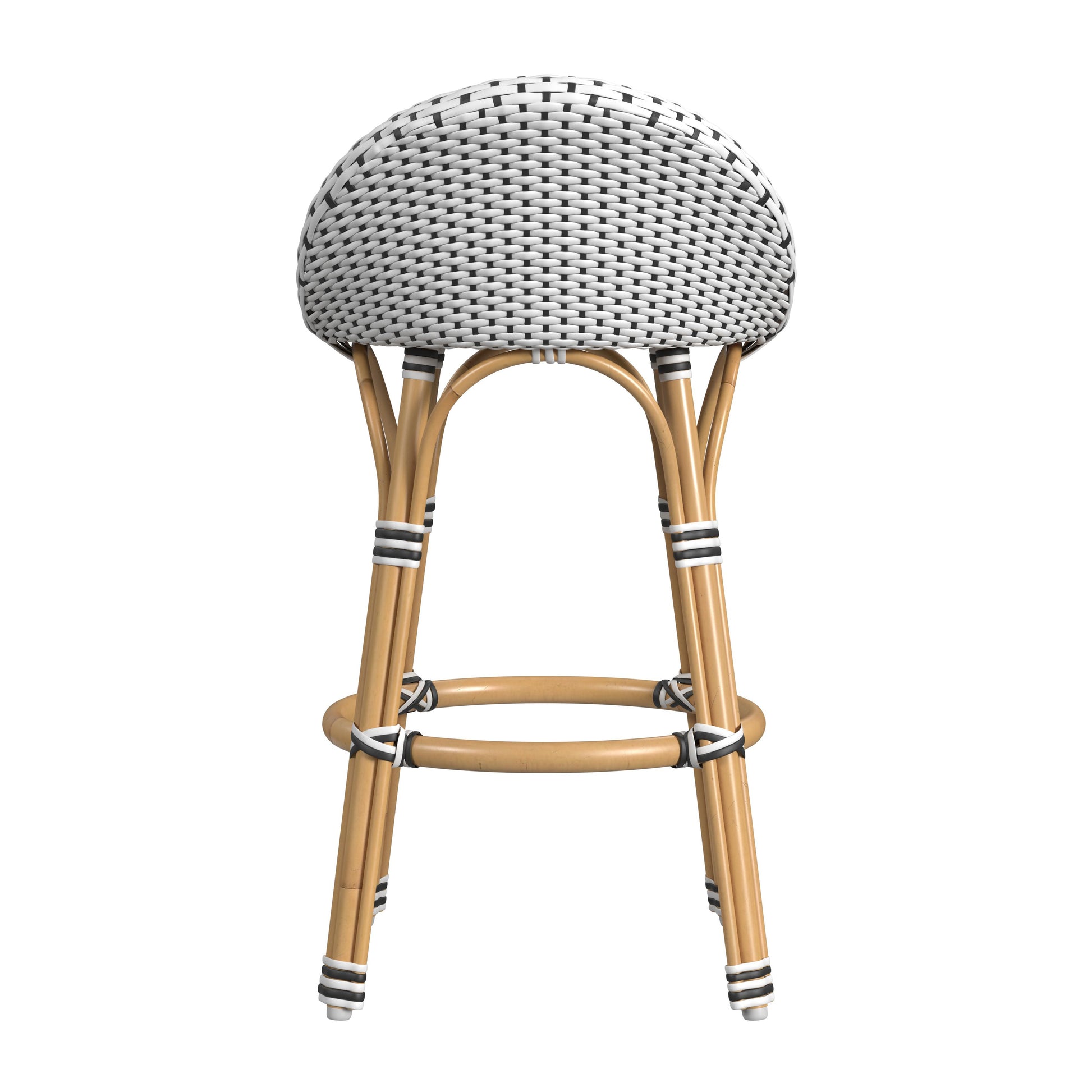 Butler Specialty Company Inez 24 in. Seat Height Rattan Low Back Counter Stool, Black