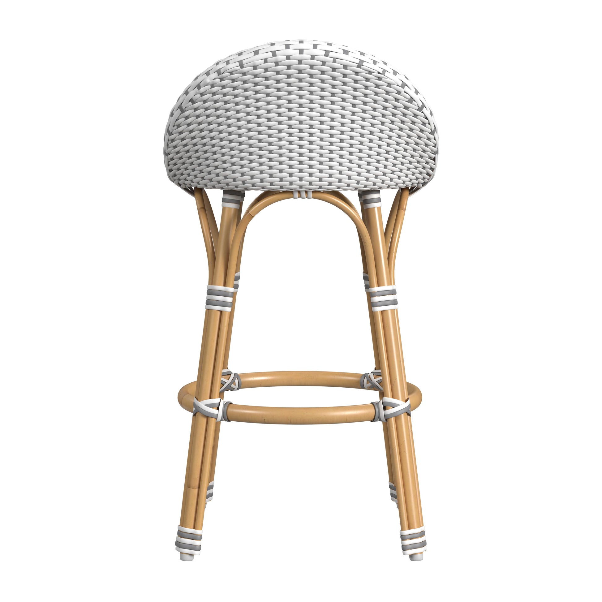 Butler Specialty Company Inez 24 in. Seat Height Rattan Low Back Counter Stool, Gray