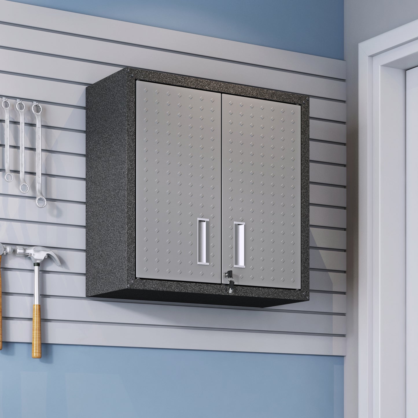 Fortress Modern 30" Floating Garage Cabinet in Dark Gray 5GMC