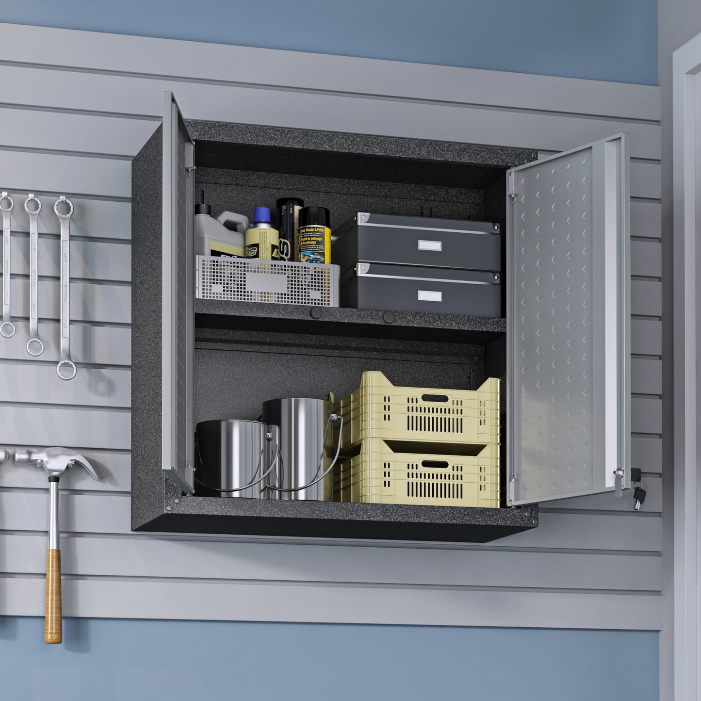 Fortress Modern 30" Floating Garage Cabinet in Dark Gray 5GMC