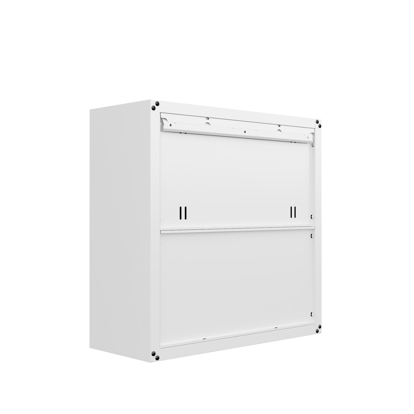 Manhattan Comfort Fortress 30" Floating Textured Metal Garage Cabinet with Adjustable Shelves in White 5GMC-WH