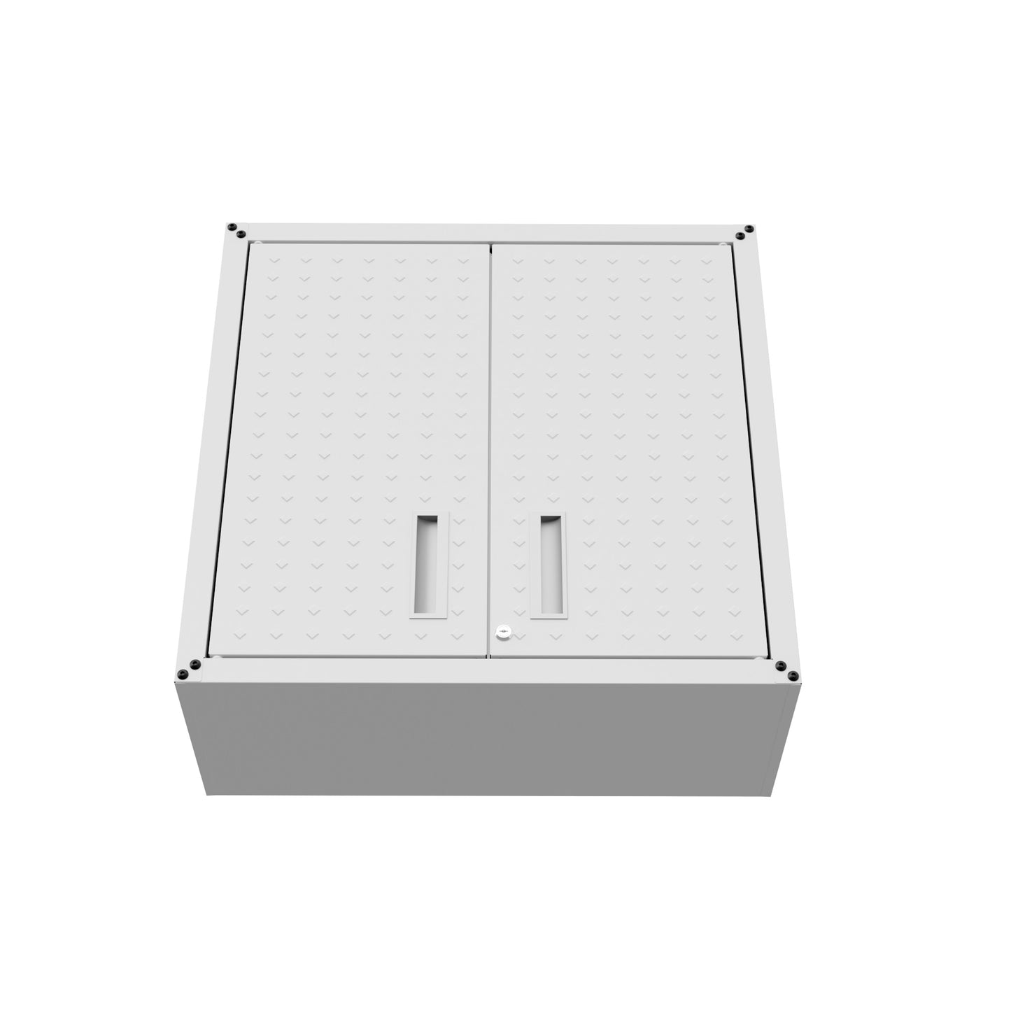 Manhattan Comfort Fortress 30" Floating Textured Metal Garage Cabinet with Adjustable Shelves in White 5GMC-WH