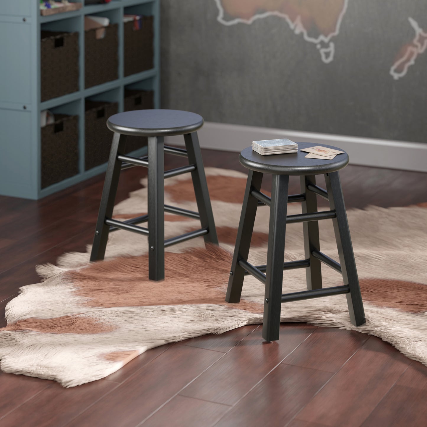 Element 2-Pc Dining Stool Set, Black