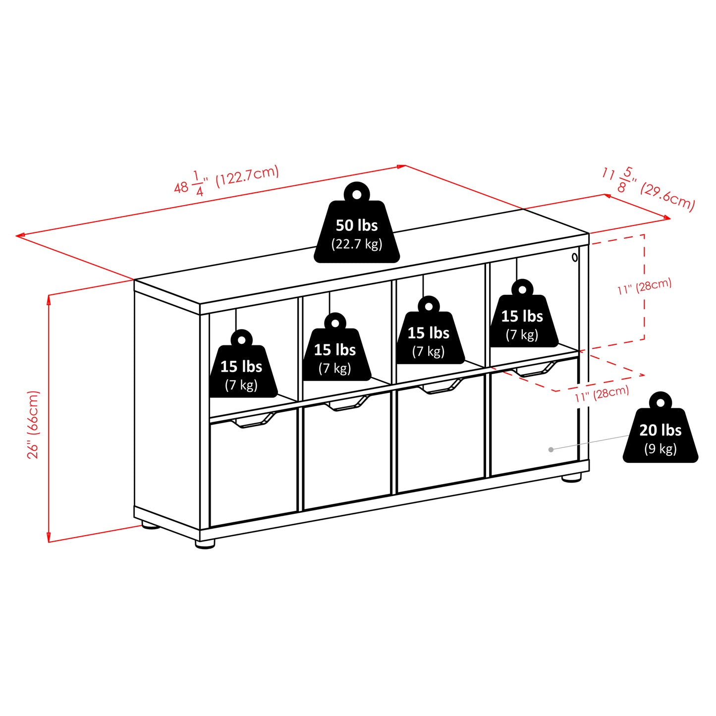 Julia 2x4 Storage 5-Pc Cabinet Set, Beige & White