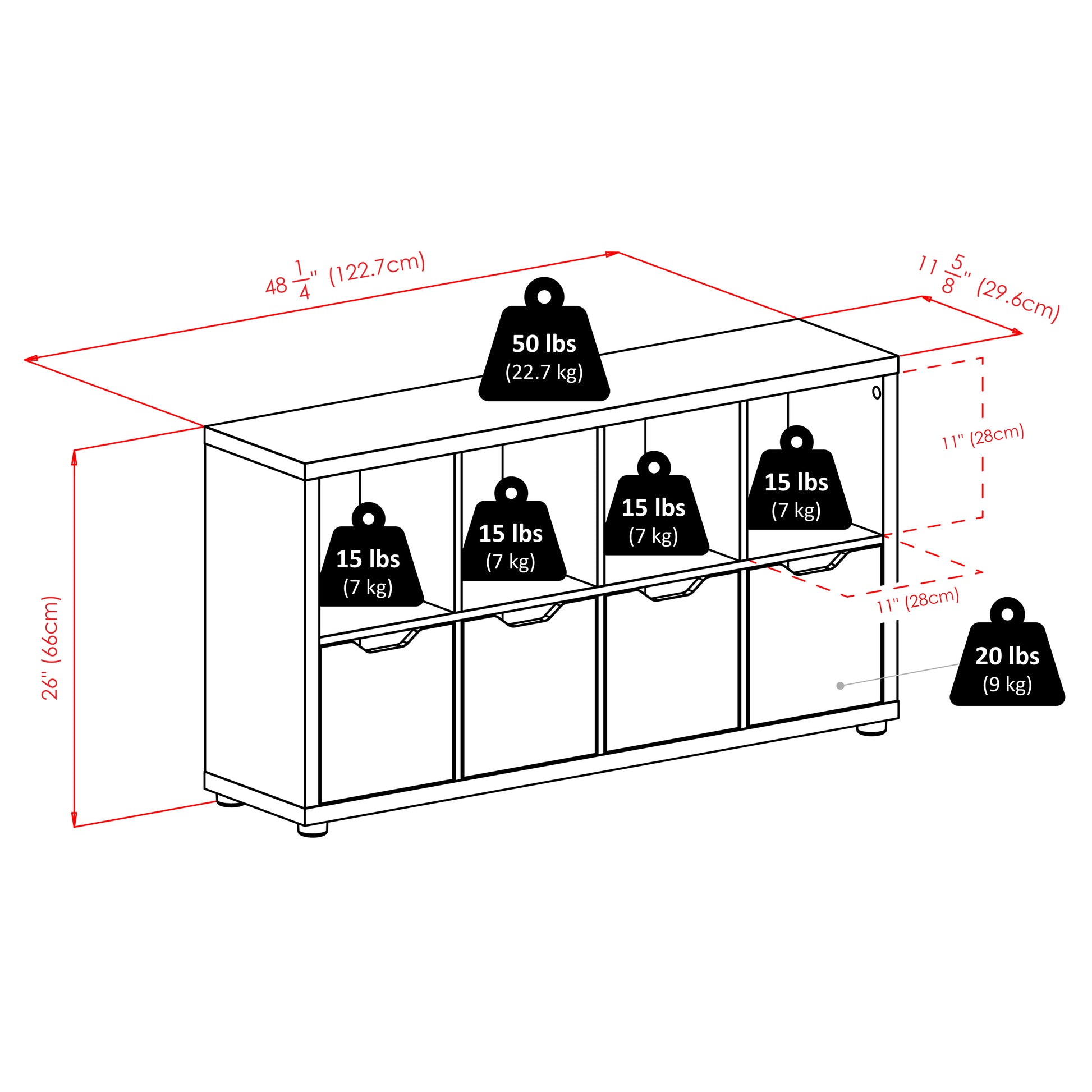 Julia 2x4 Storage 5-Pc Cabinet Set, Beige & White