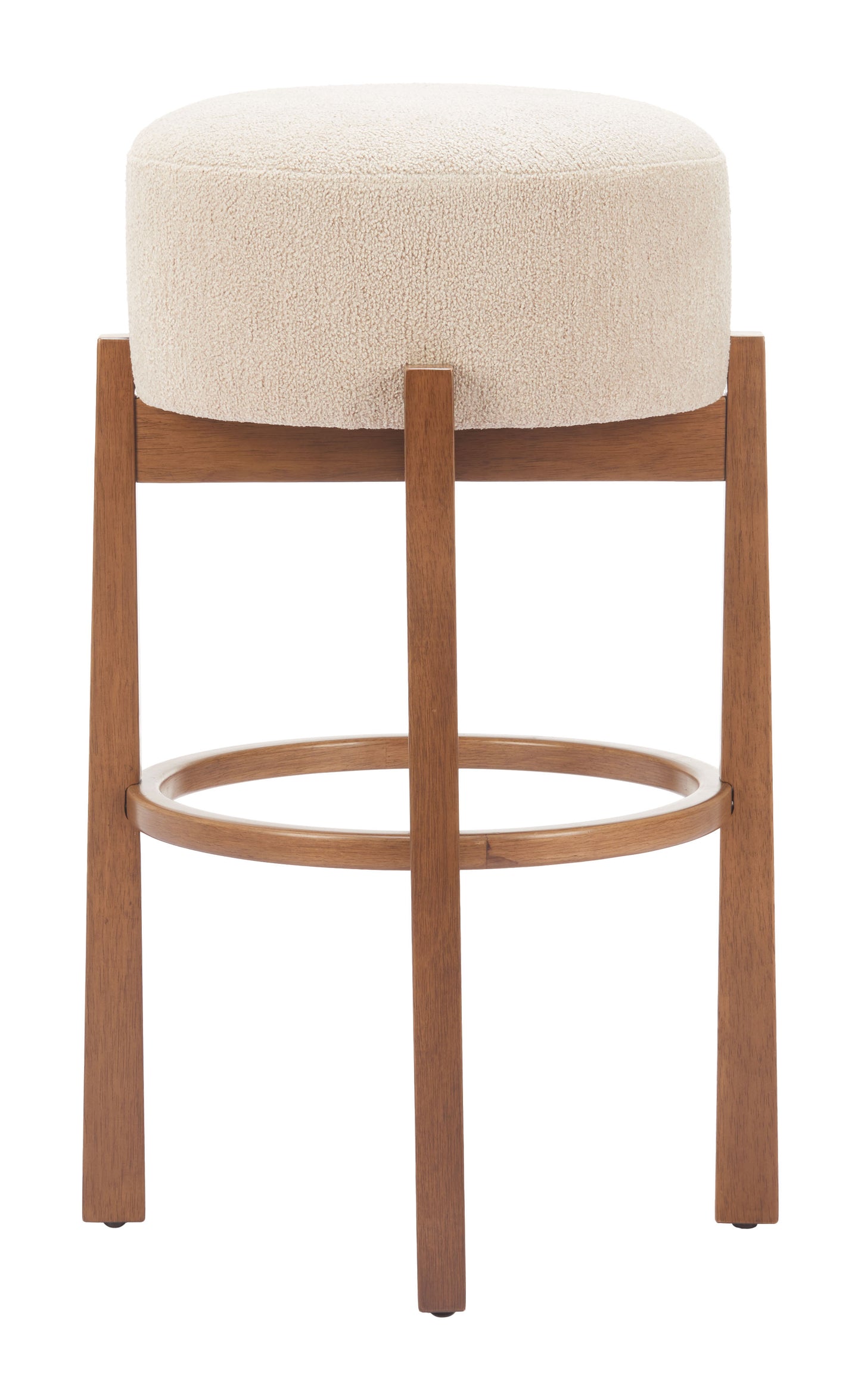 Nade Barstool (Set of 2) Beige & Walnut - 2