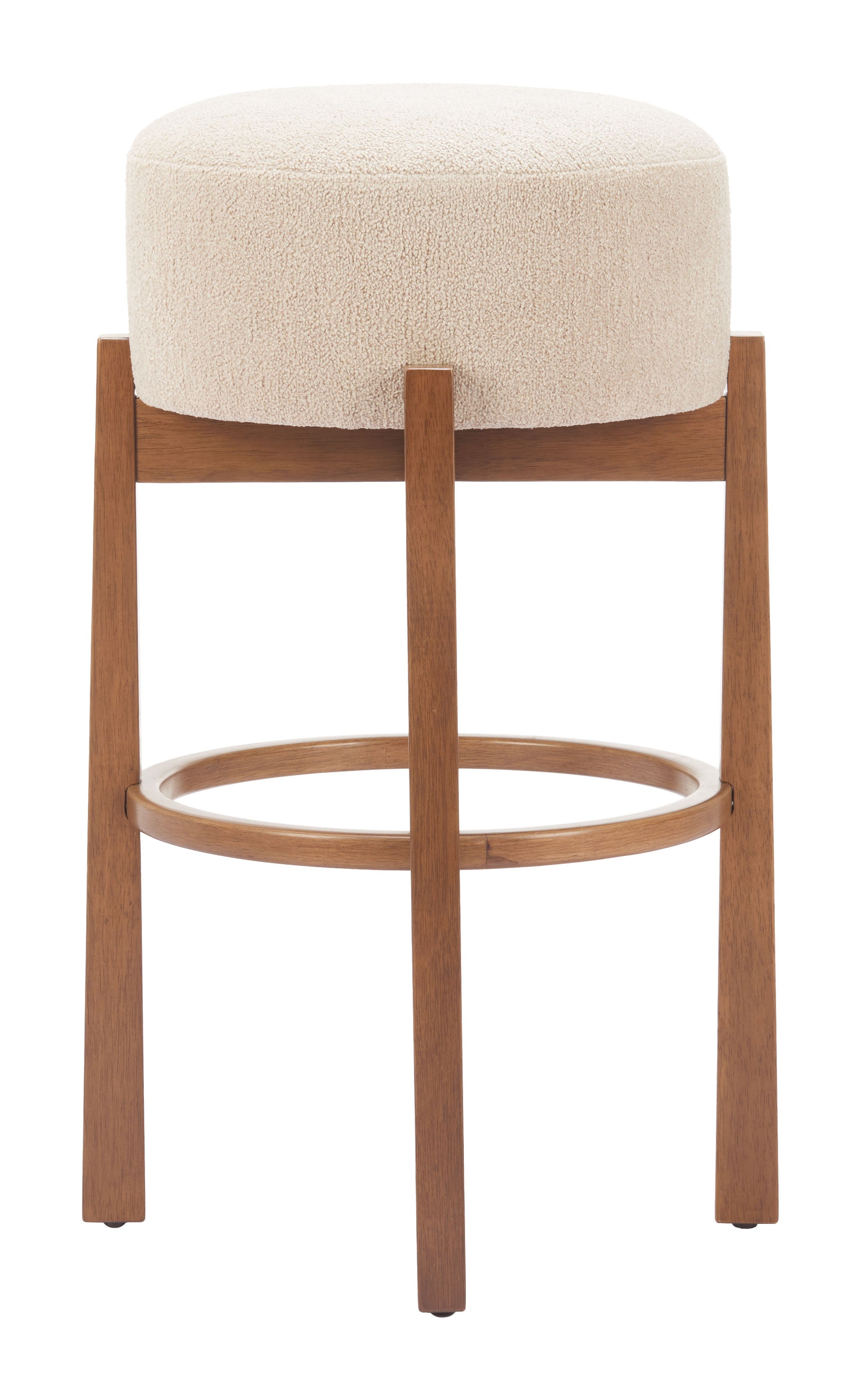 Nade Barstool (Set of 2) Beige & Walnut - 2