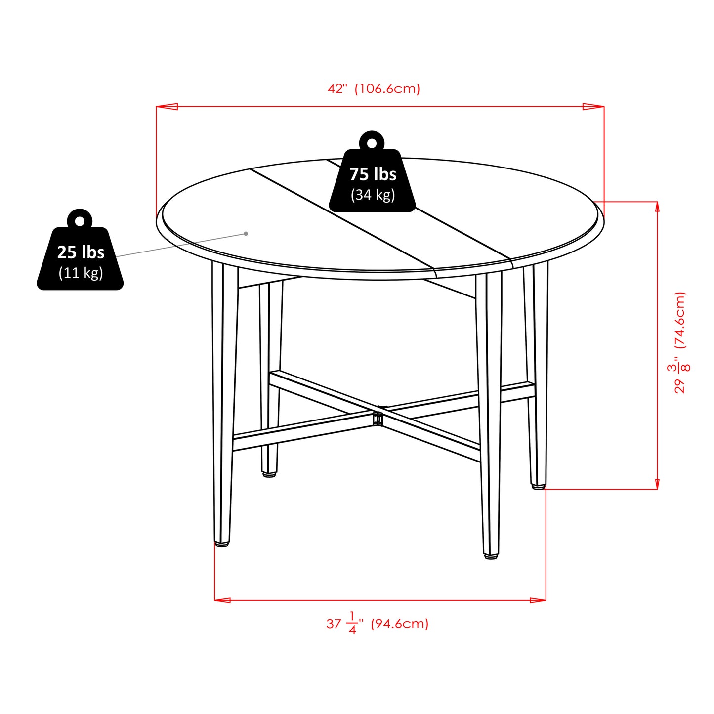 Hannah 3-Pc Drop Leaf Table with Windsor Chairs, Walnut